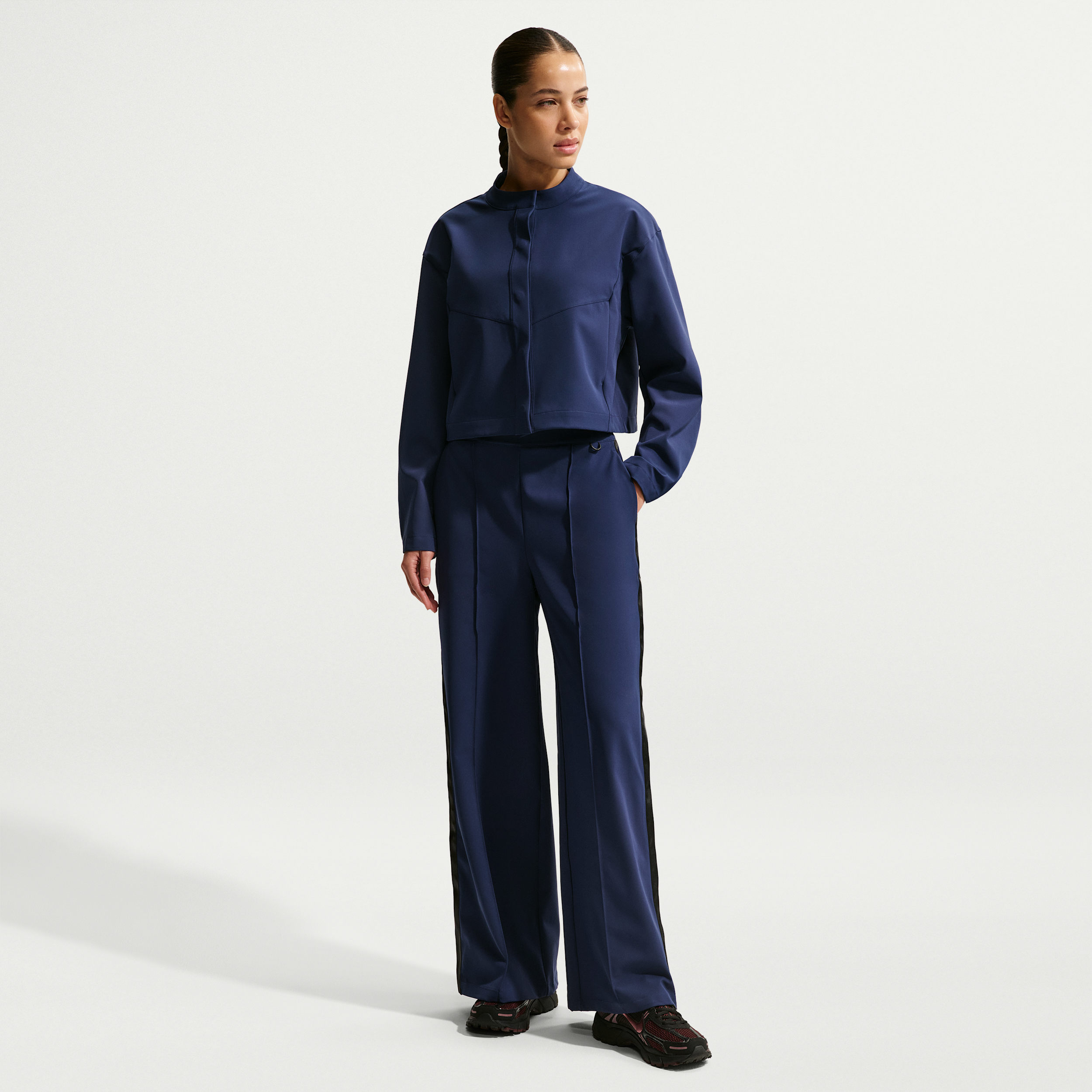 Nike Women's 24.7 PerfectStretch Dri-FIT High-Waisted Loose Tearaway Pants in Blue | II5323-410