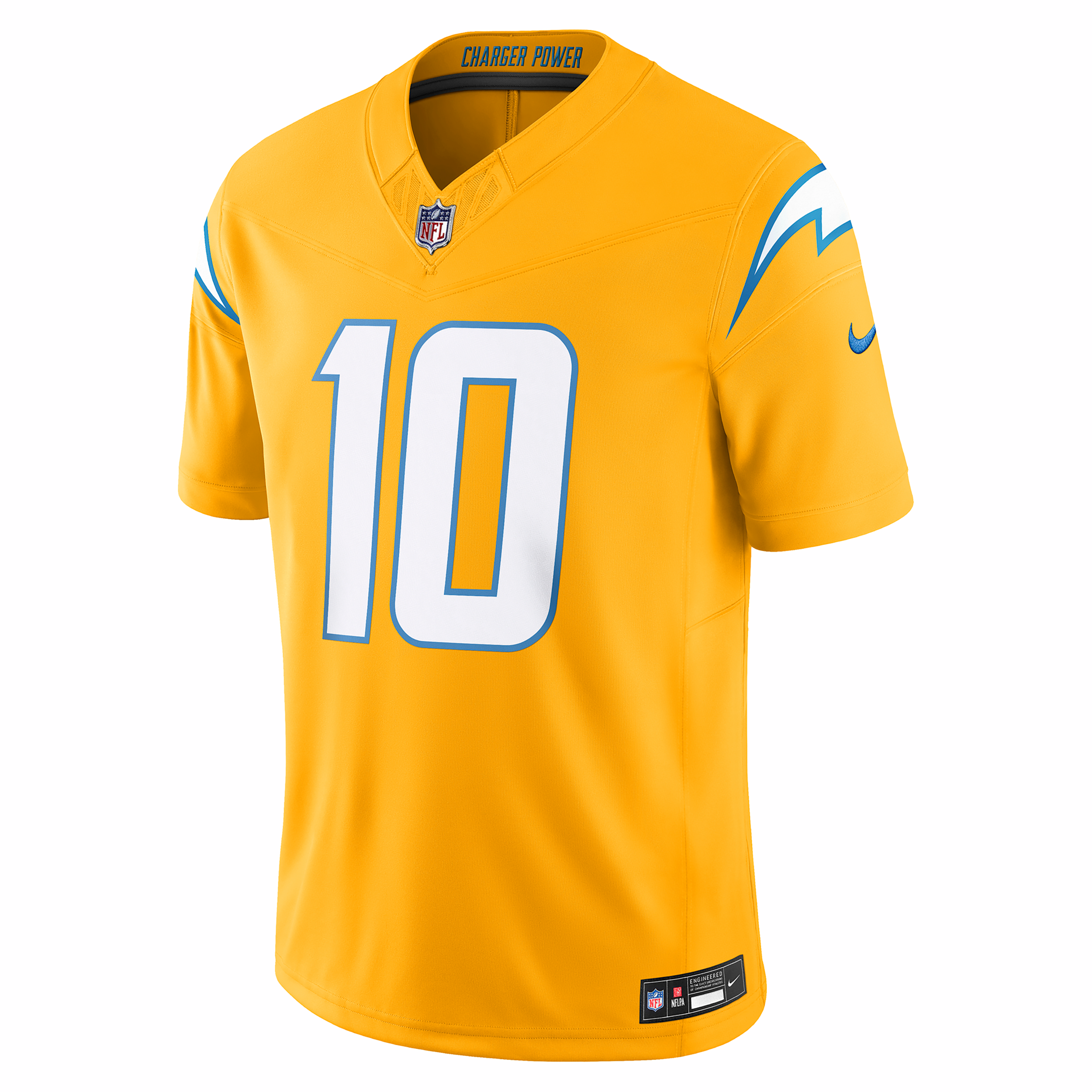 Nike Men's Justin Herbert Gold Los Angeles Chargers Alternate Charger Power Vapor F.u.s.e. Limited Jersey - Gold