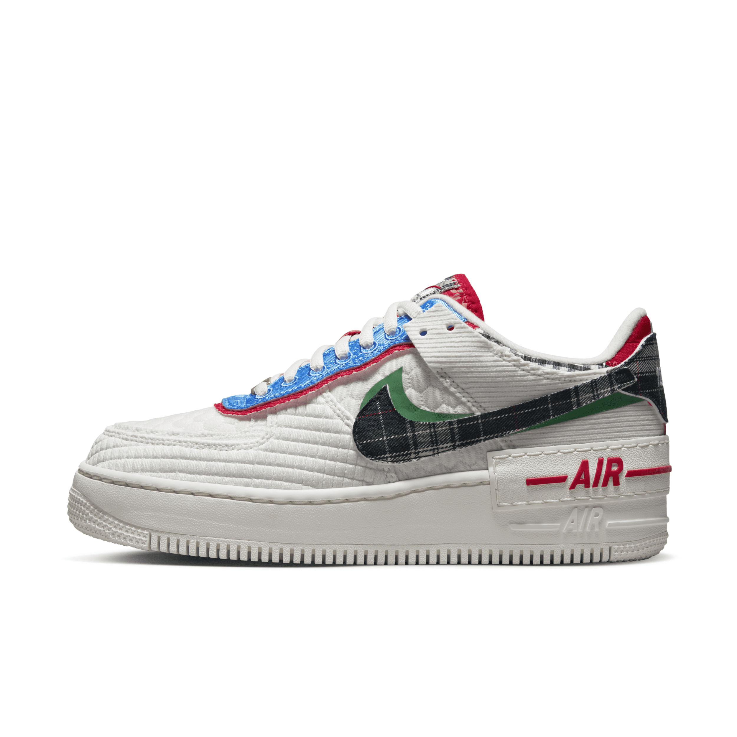 Nike Air Force 1 Shadow "multi-material" Sneakers In White