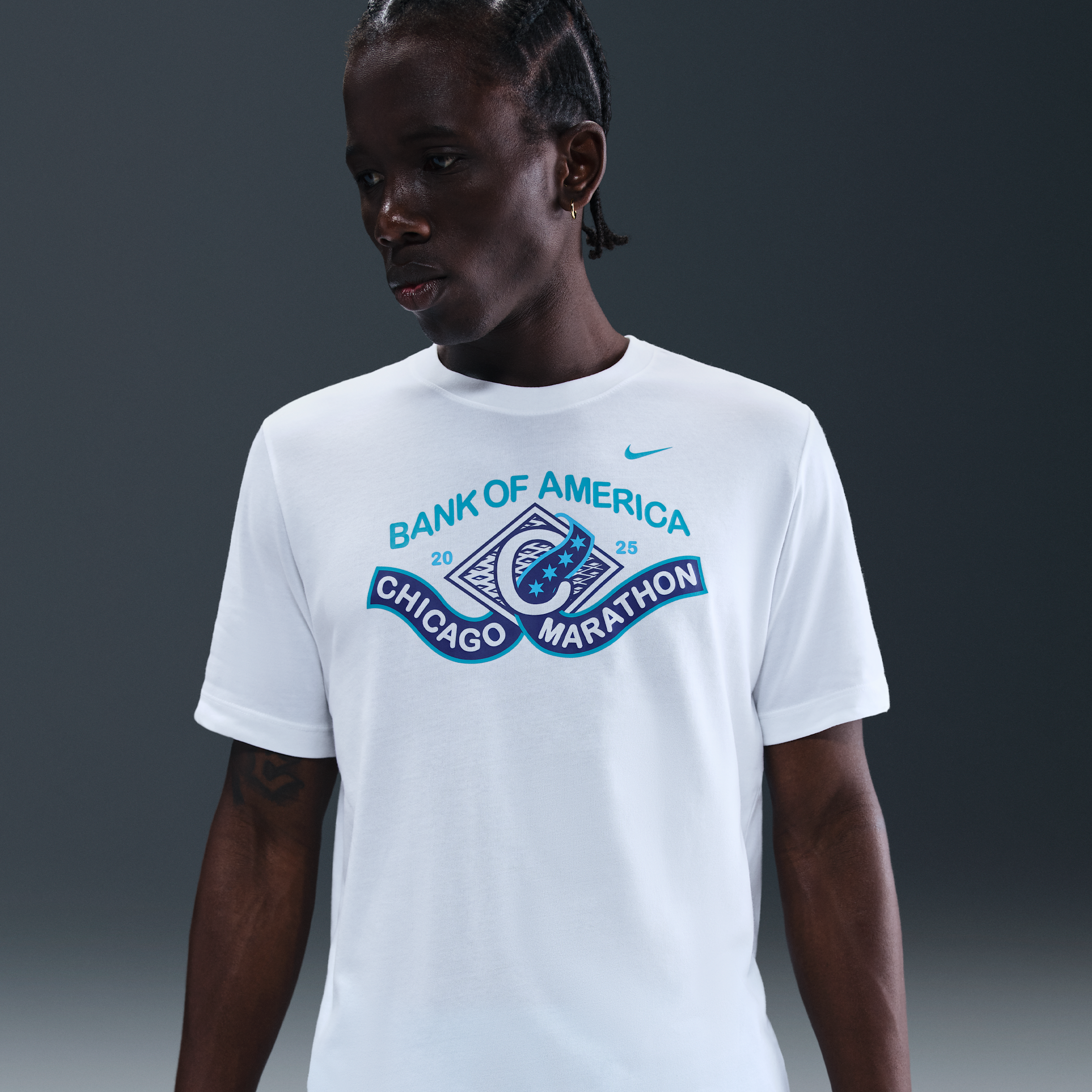 Nike Men's Dri-fit Running T-shirt In White