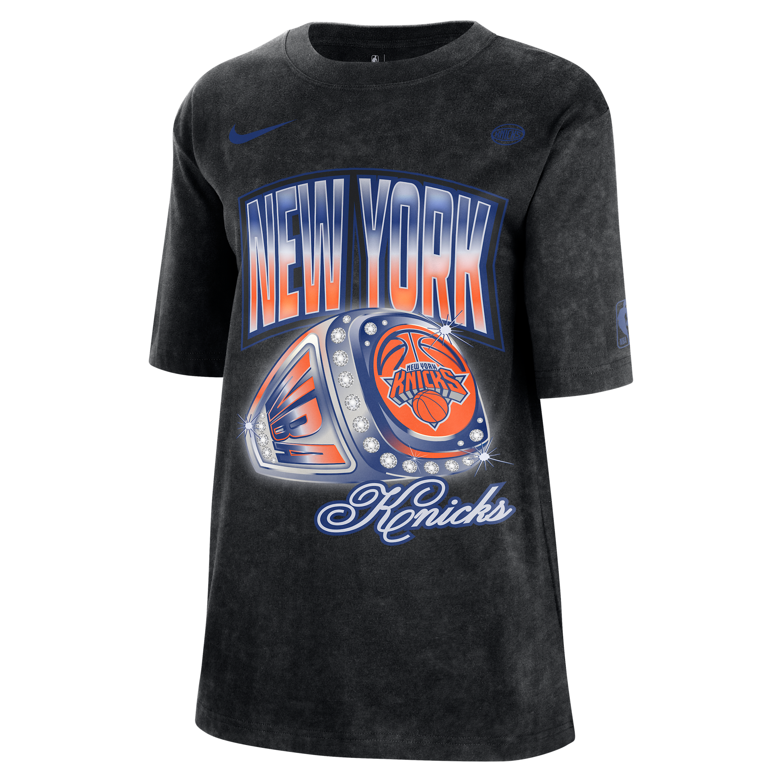 Nike New York Knicks Courtside Women's Nba T-shirt In Black