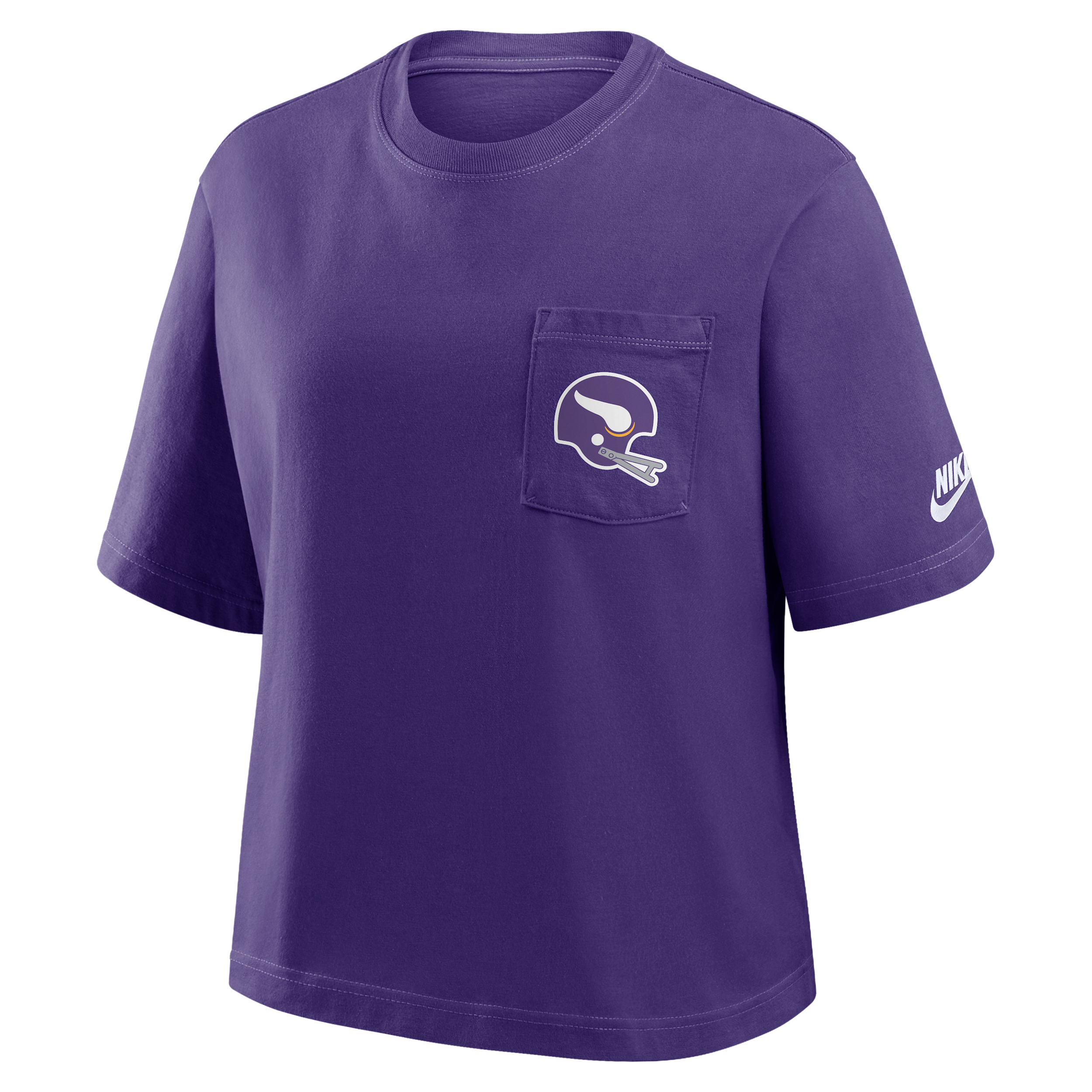 Nike Minnesota Vikings Rewind Pocket Boxy Women's Nfl T-shirt In Purple