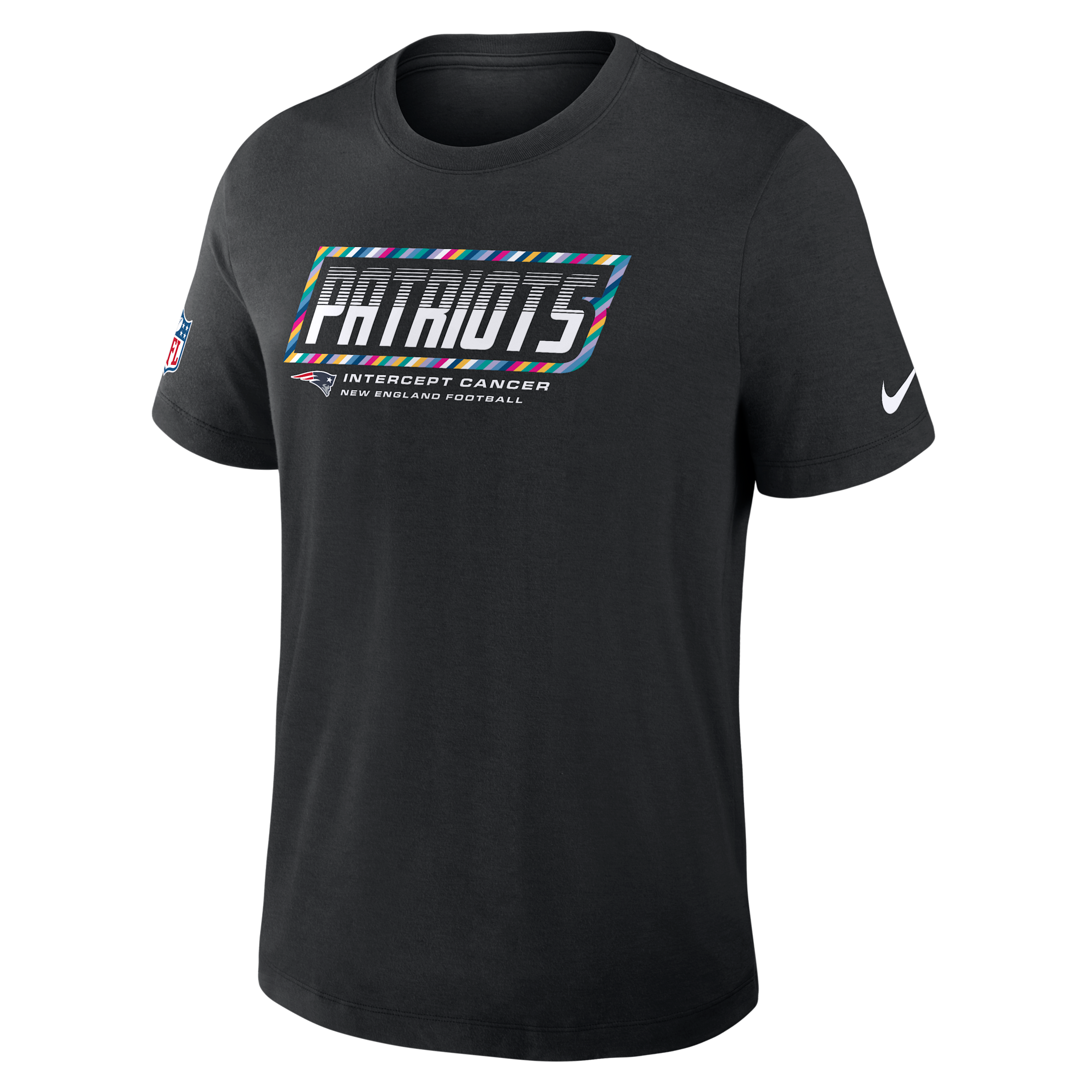 New England Patriots Crucial Catch Sideline Nike Men's Dri-FIT NFL T-Shirt in Black | 034J00AZUL-F9R