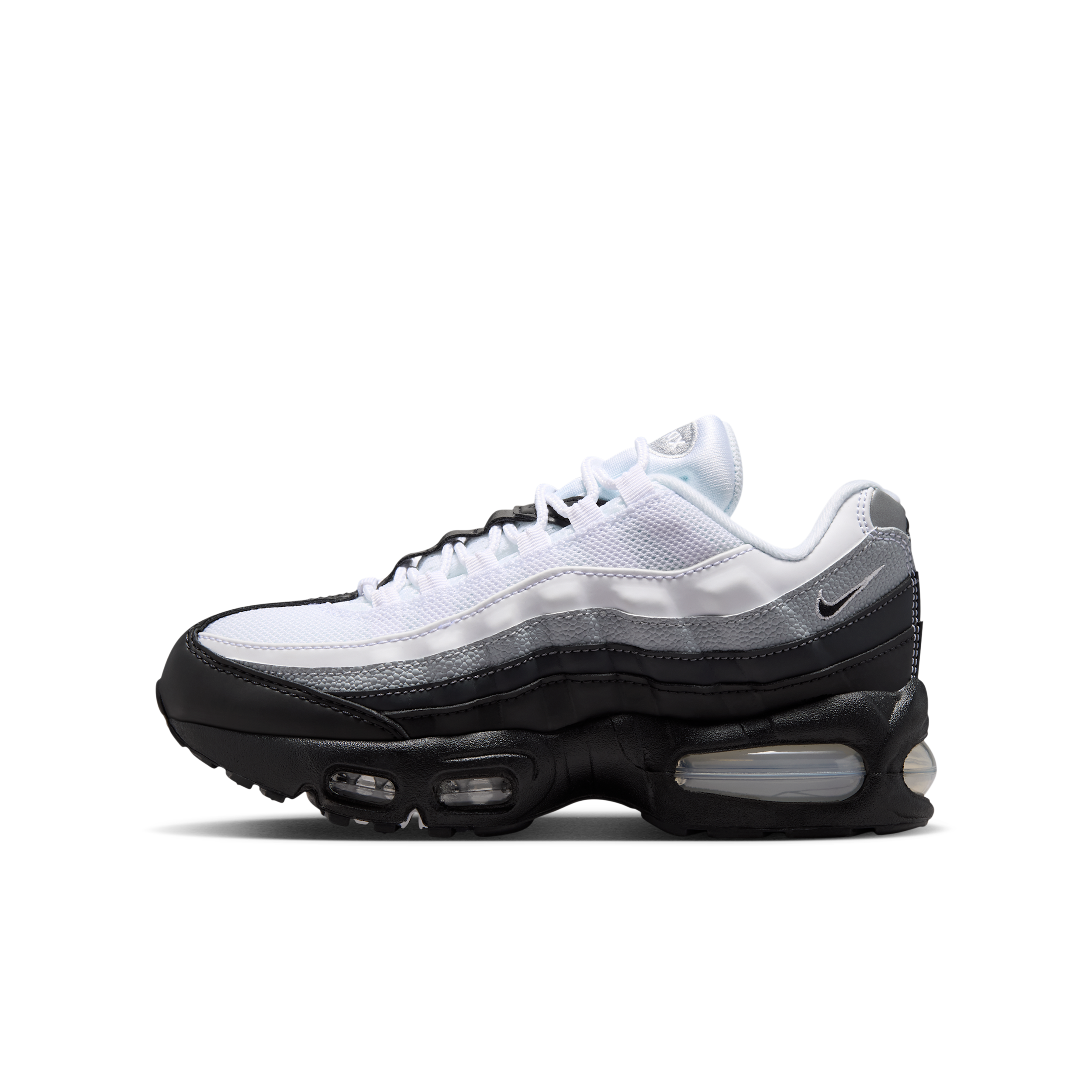 Nike Air Max 95 - Boys' Grade School Running Shoes Black/White/Wolf Gray Size 05.5