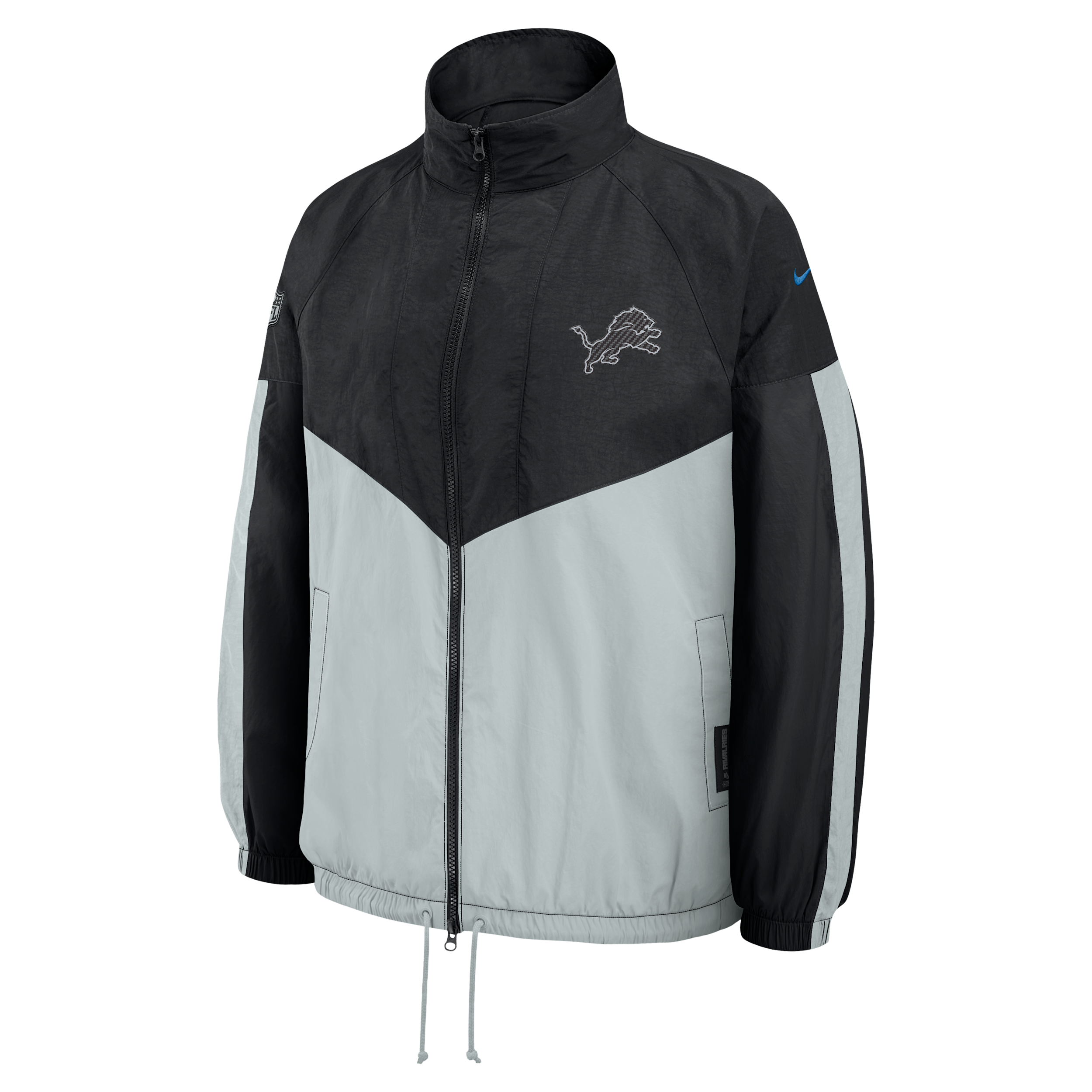 Detroit Lions Rivalries Collection Nike Women's NFL Oversized Full-Zip Jacket in Black | 06AE056Y9J-TMH