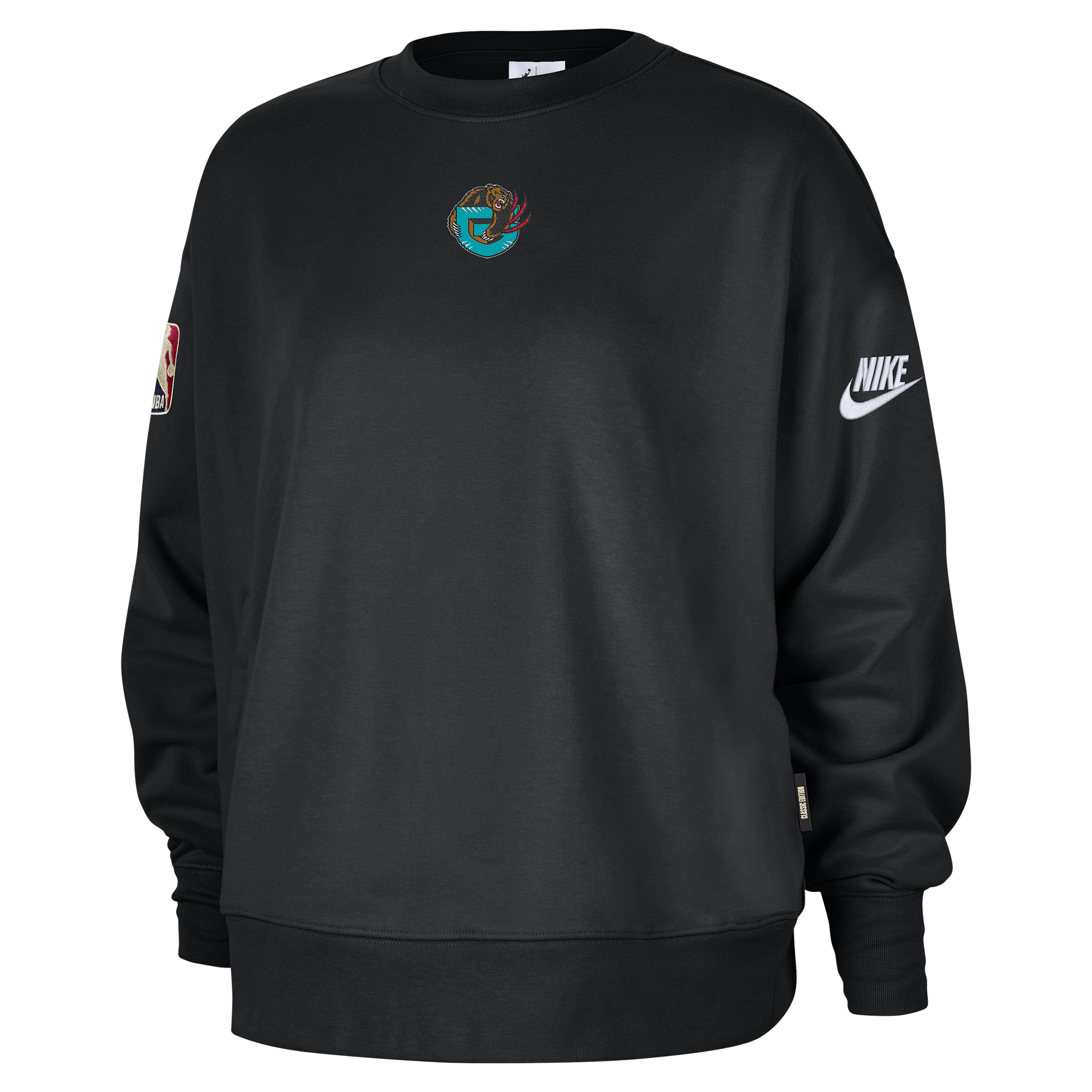 Nike Memphis Grizzlies Hardwood Classics  Women's Nba Phoenix Fleece Premium Crewneck Sweatshirt In Black