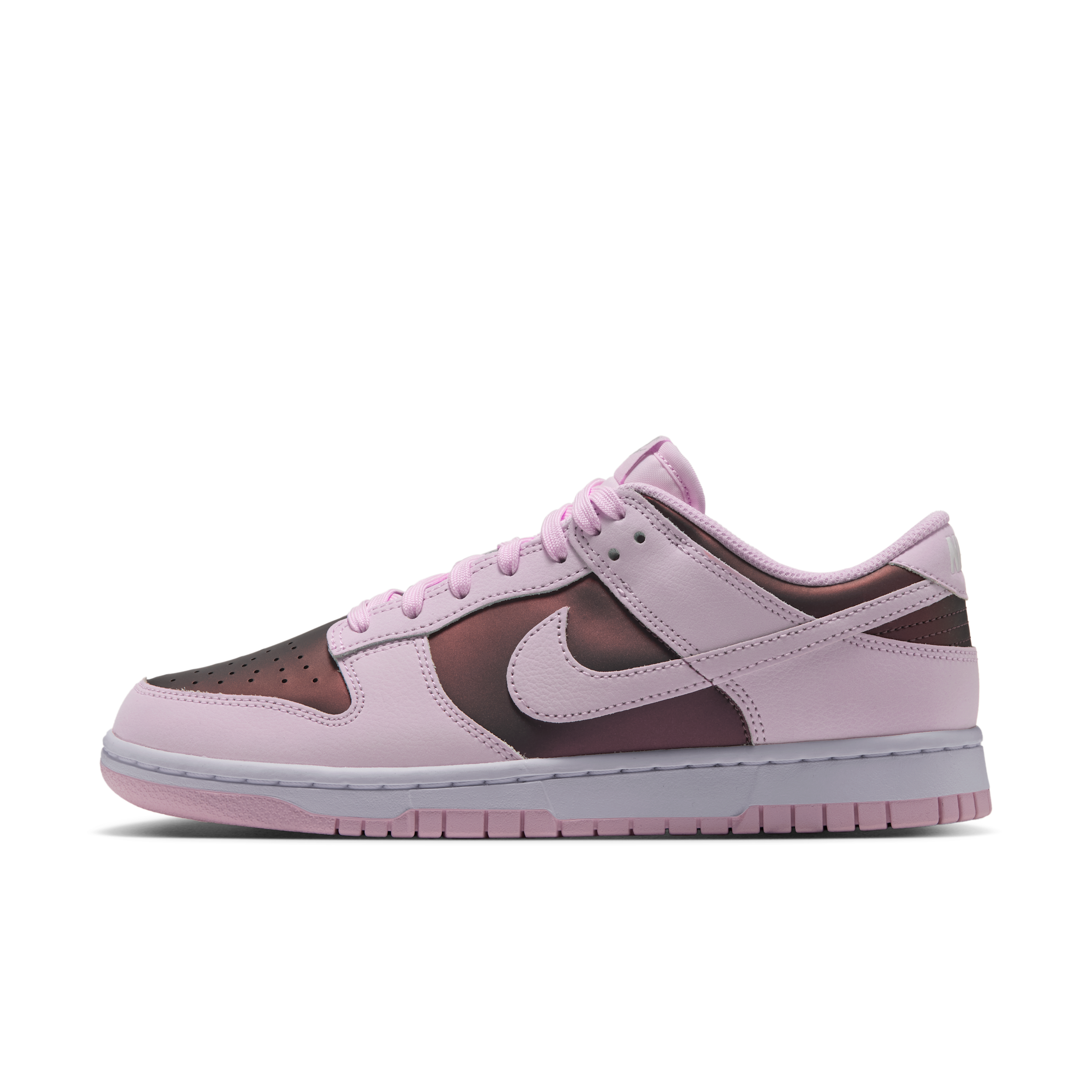 Nike Women's Dunk Low SE Iridescent Casual Shoes in Pink Foam/White/Pink Foam Size: 11.0