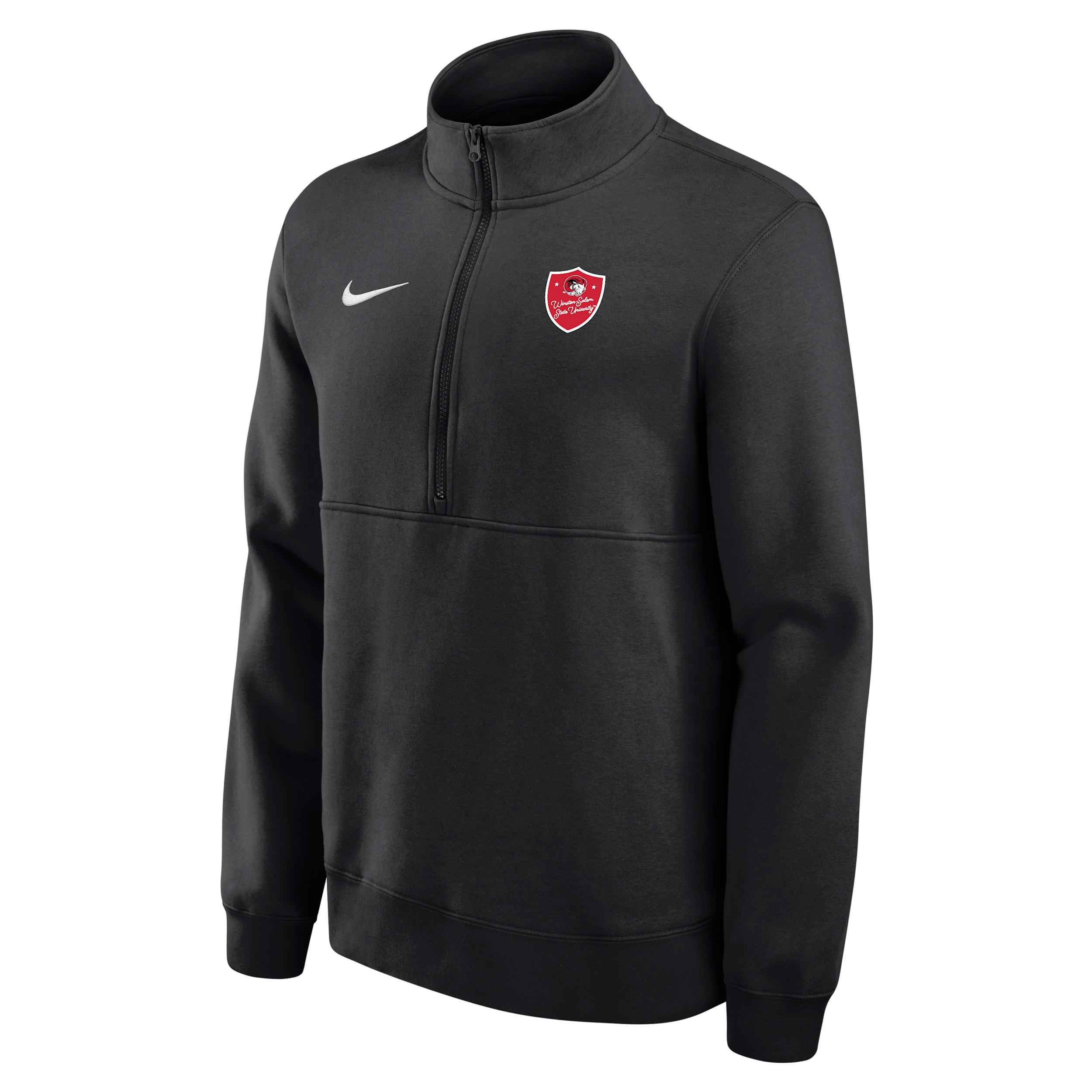 Nike Men's College Club Fleece (winston-salem State University) 1/4 Zip Top In Black