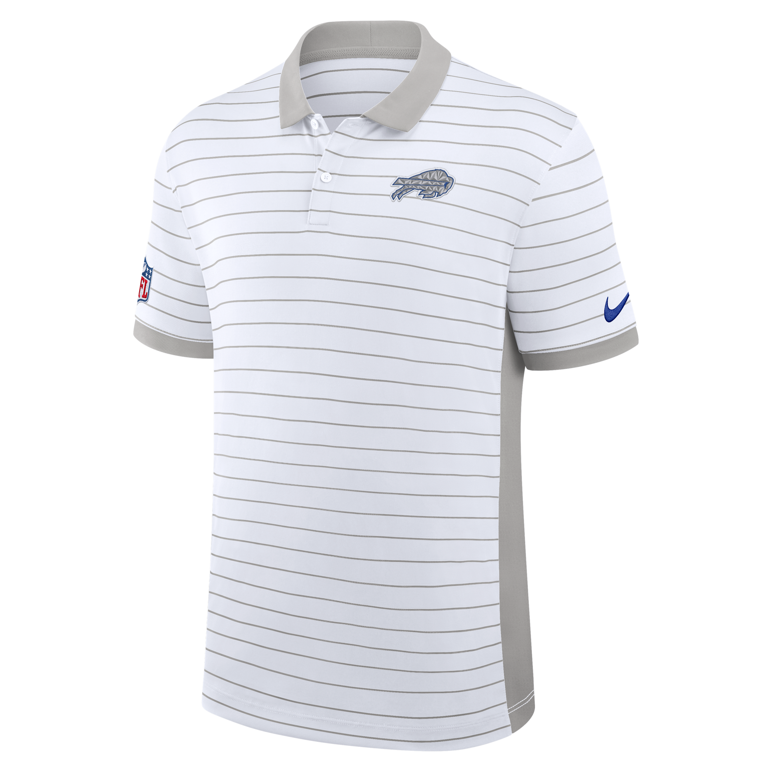 Nike Men's White Buffalo Bills 2025 Rivalries Collection Sideline Victory Striped Dri-fit Polo Shirt - White