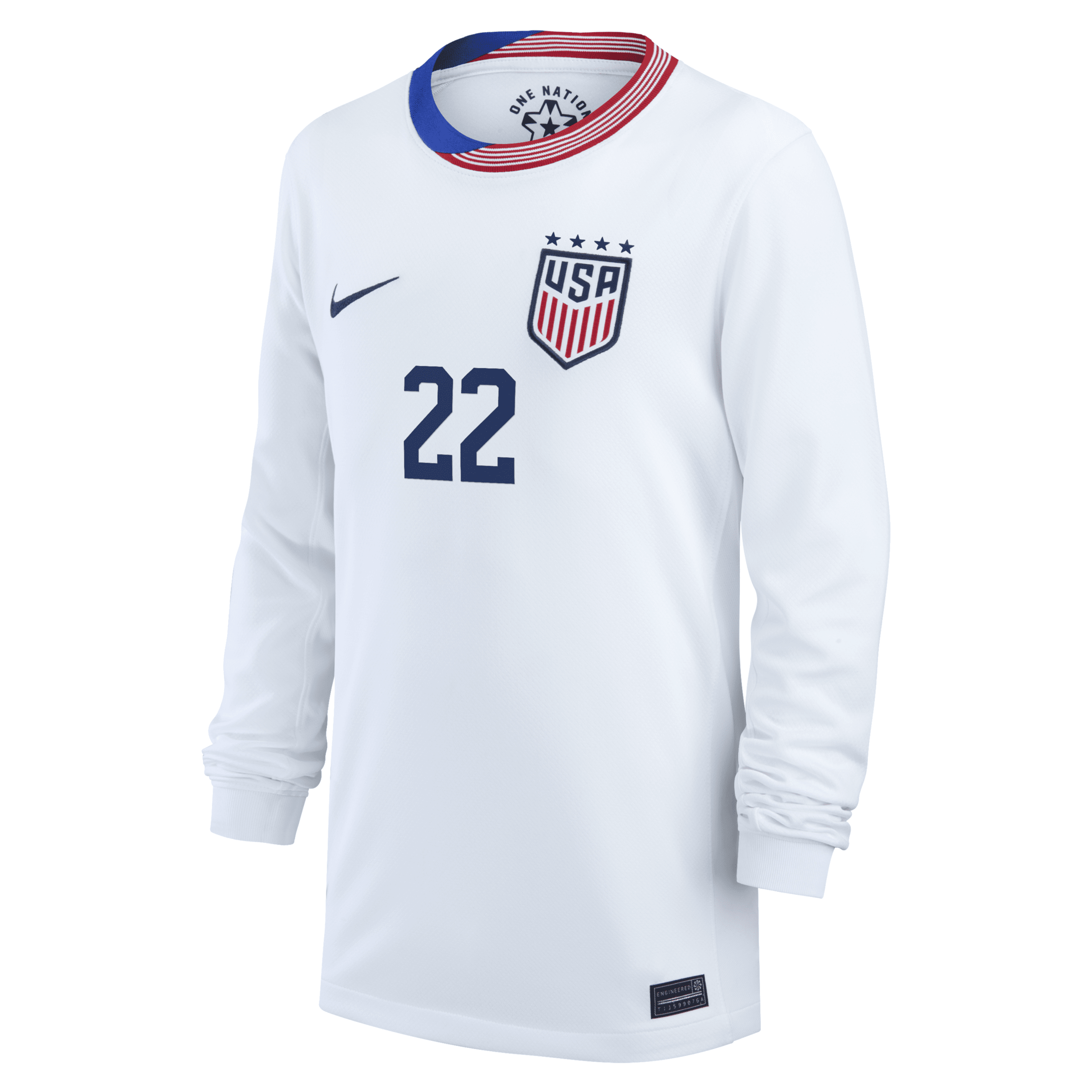 Nike Trinity Rodman Uswnt 2024 Stadium Away Bid Kids'  Dri-fit Soccer Jersey In White