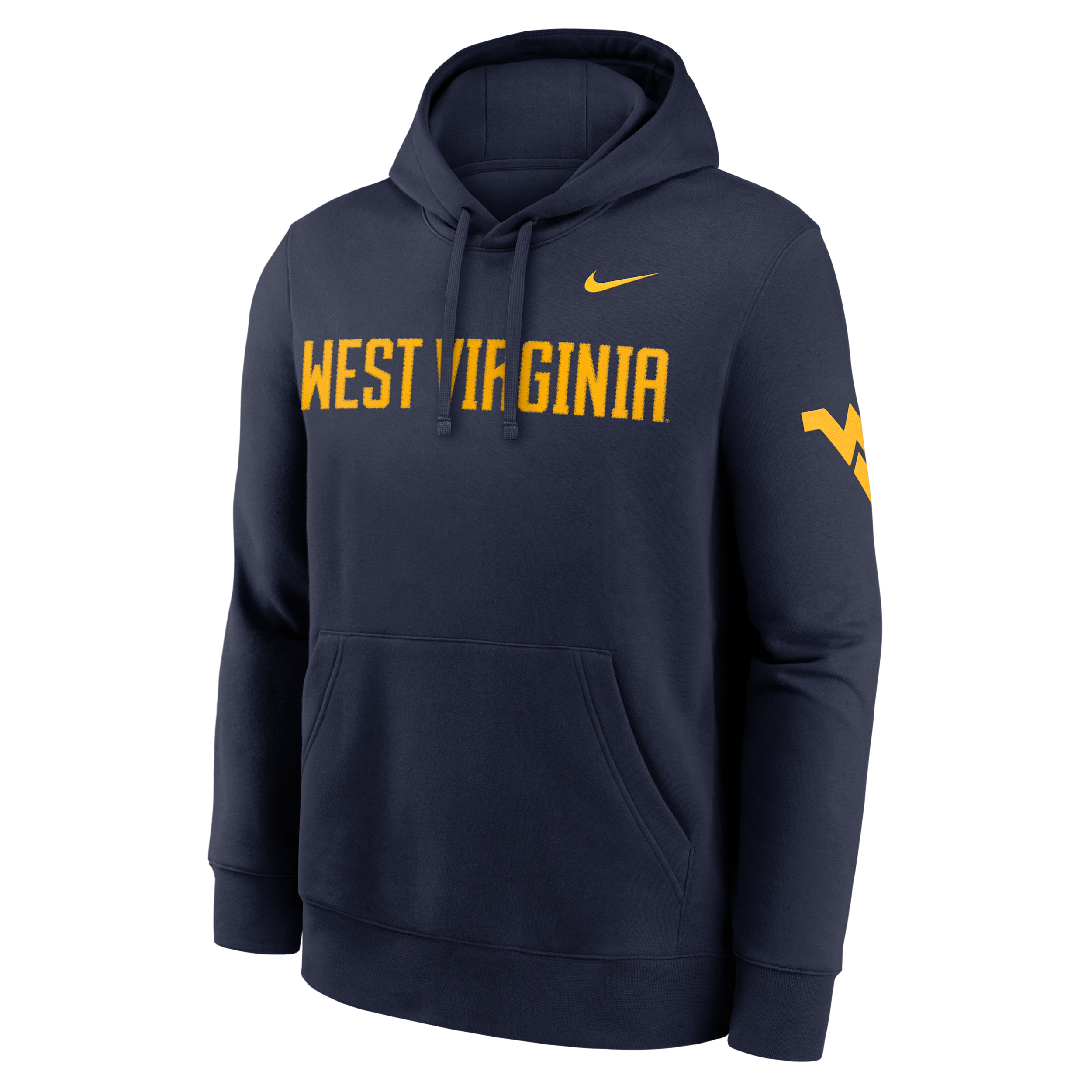 West Virginia Sideline Club Nike Men's College Pullover Hoodie in Blue | MKDK41SWVN-TVV
