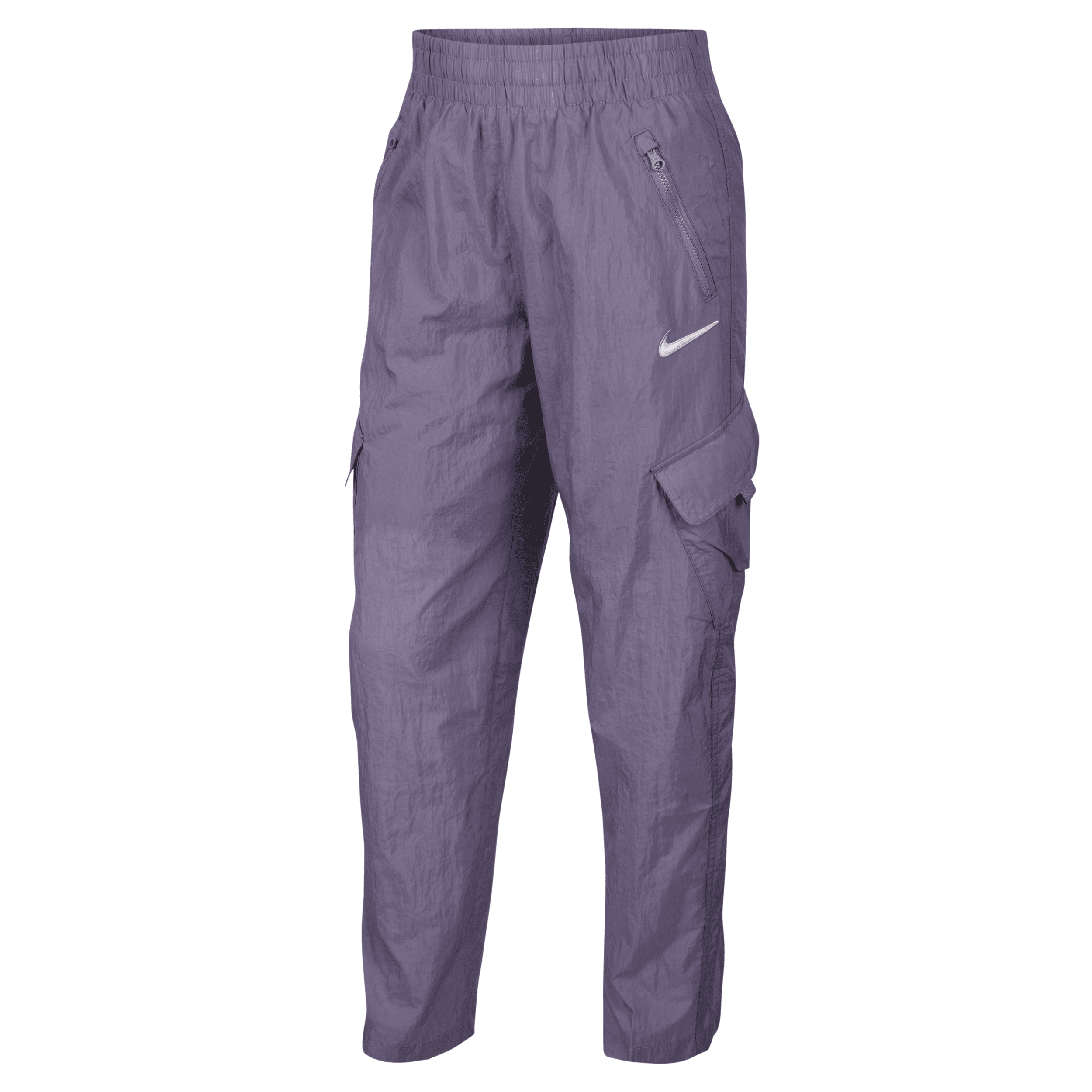 Shop Nike Sportswear Big Kids' (girls') High-waisted Woven Cargo Pants In Purple