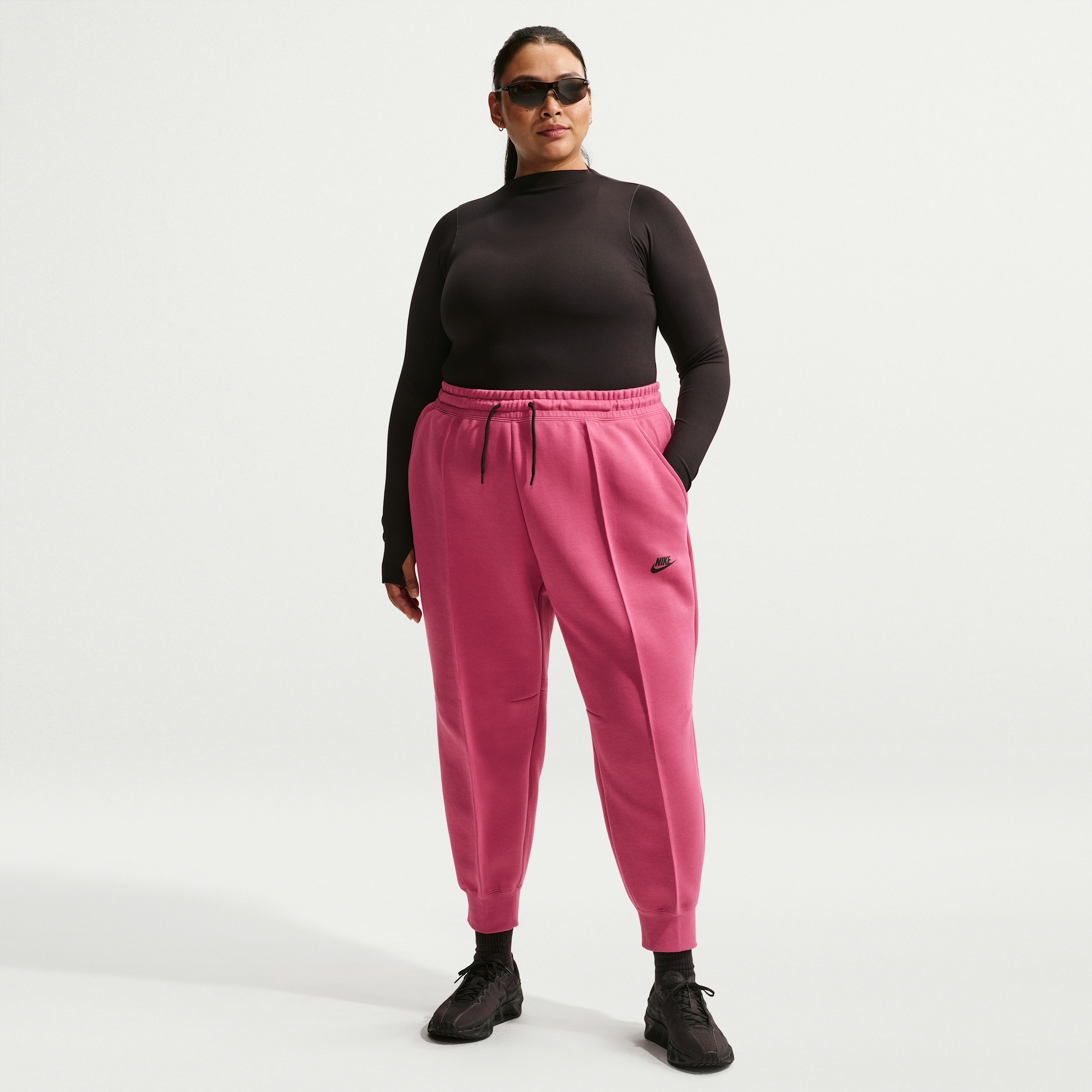 Nike Women's Sportswear Tech Fleece Mid-rise Jogger Pants (plus Size) In Brown