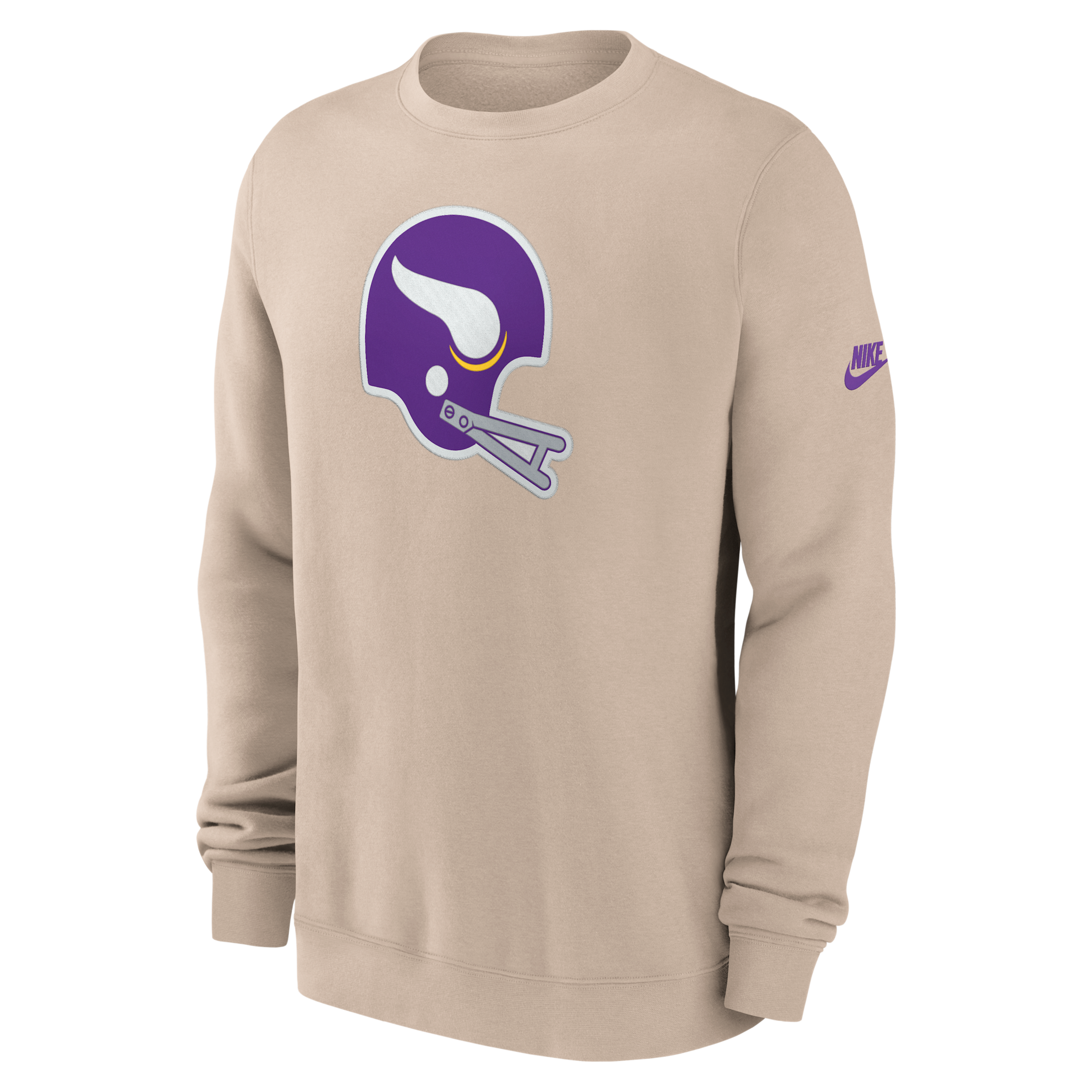 Nike Men's Minnesota Vikings I-Formation Rewind Club Fleece-Lined Crew Sweatshirt - Sand