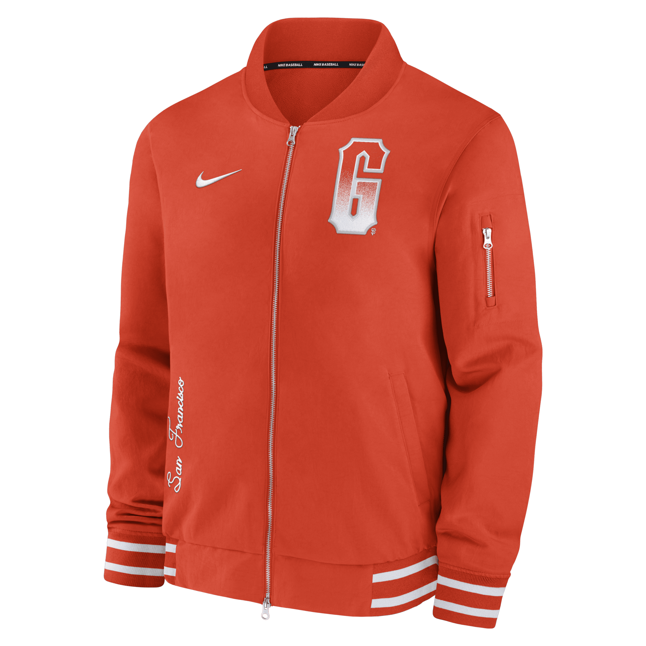 Shop Nike San Francisco Giants Authentic Collection City Connect Game Time  Men's Mlb Full-zip Bomber Jacket In Orange