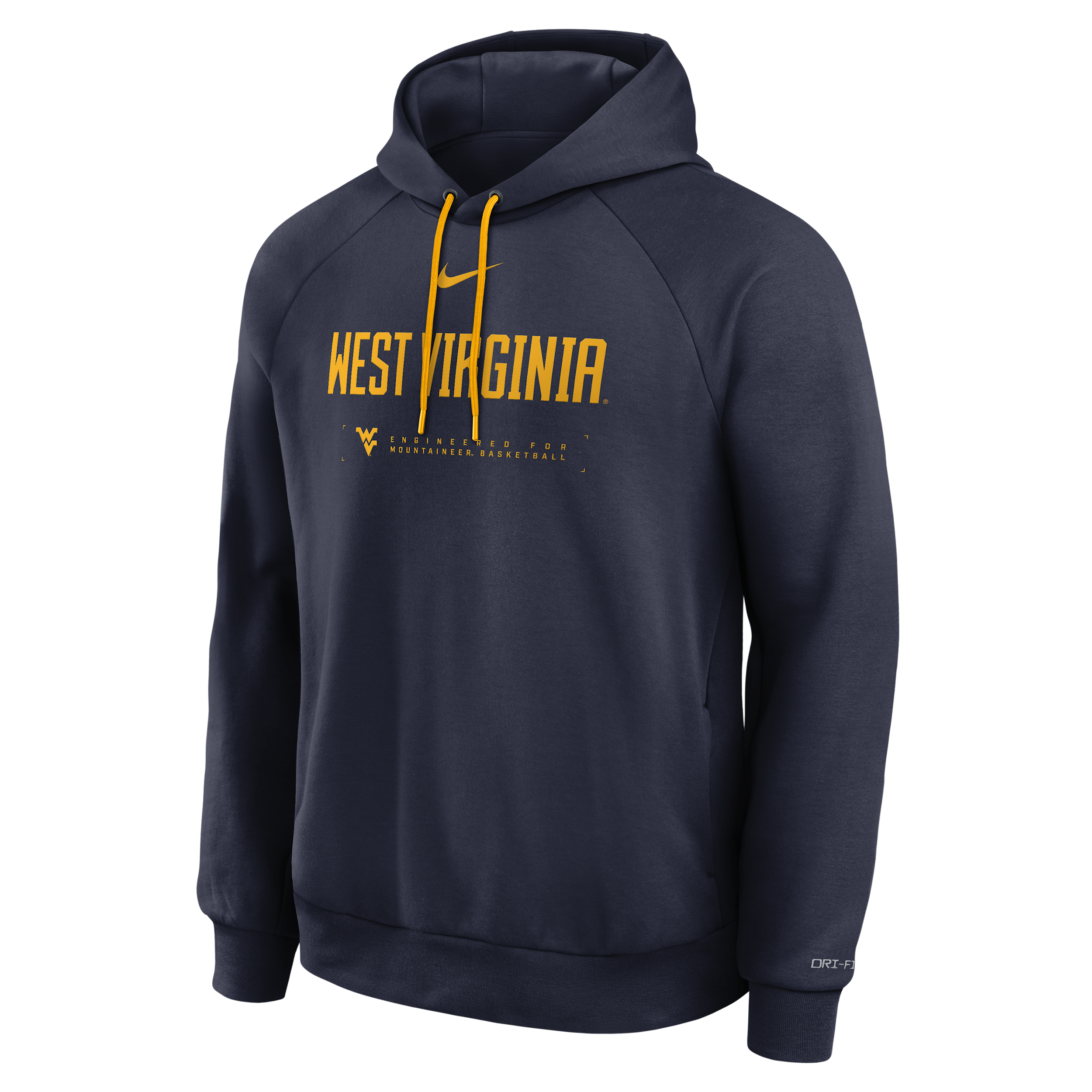 West Virginia Courtside Basketball Practice Nike Men's Dri-FIT Pullover Hoodie in Blue | 04EJ19MCWVN-REJ