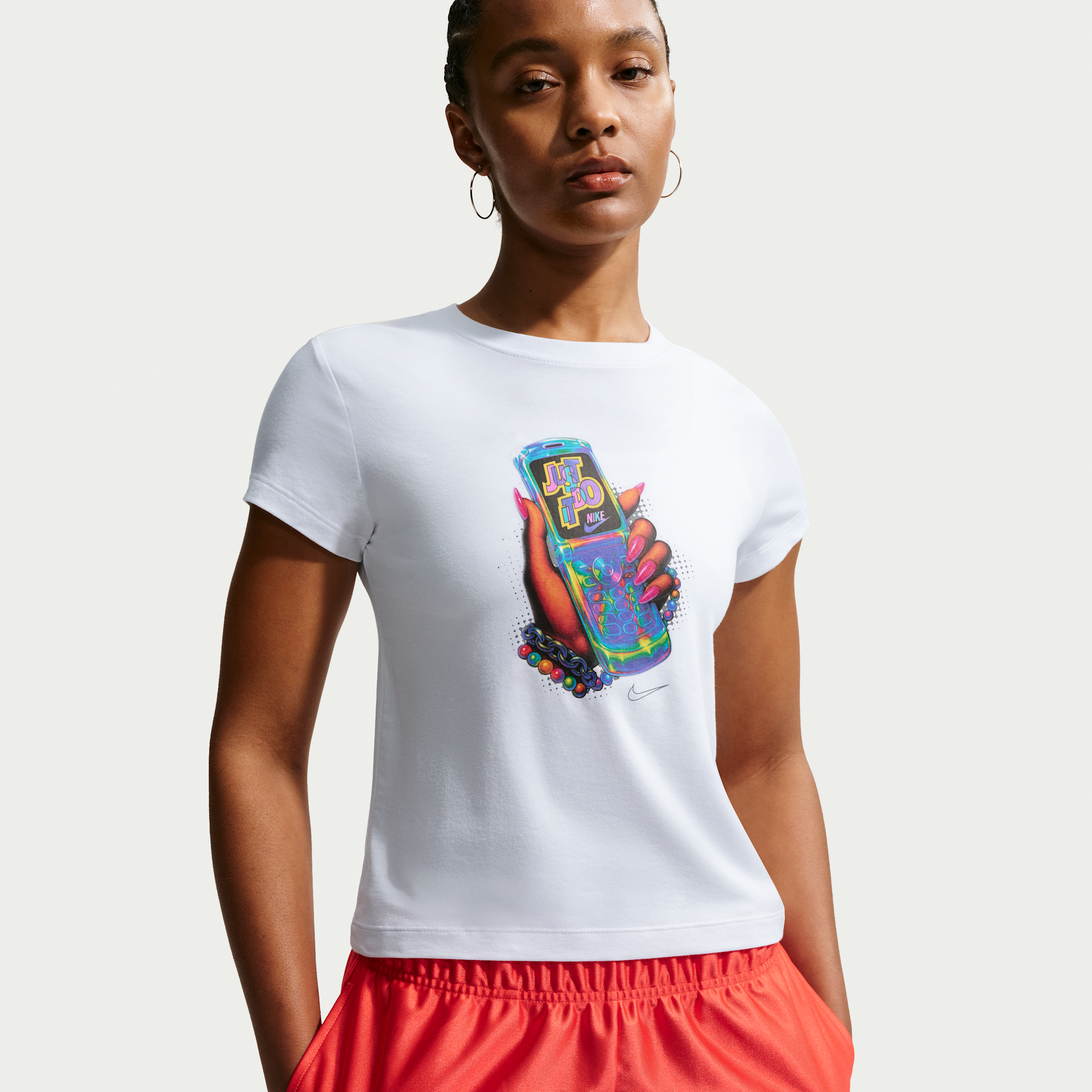Women's Nike Sportswear Chill Knit Slim Cropped T-Shirt in White | IR4752-100