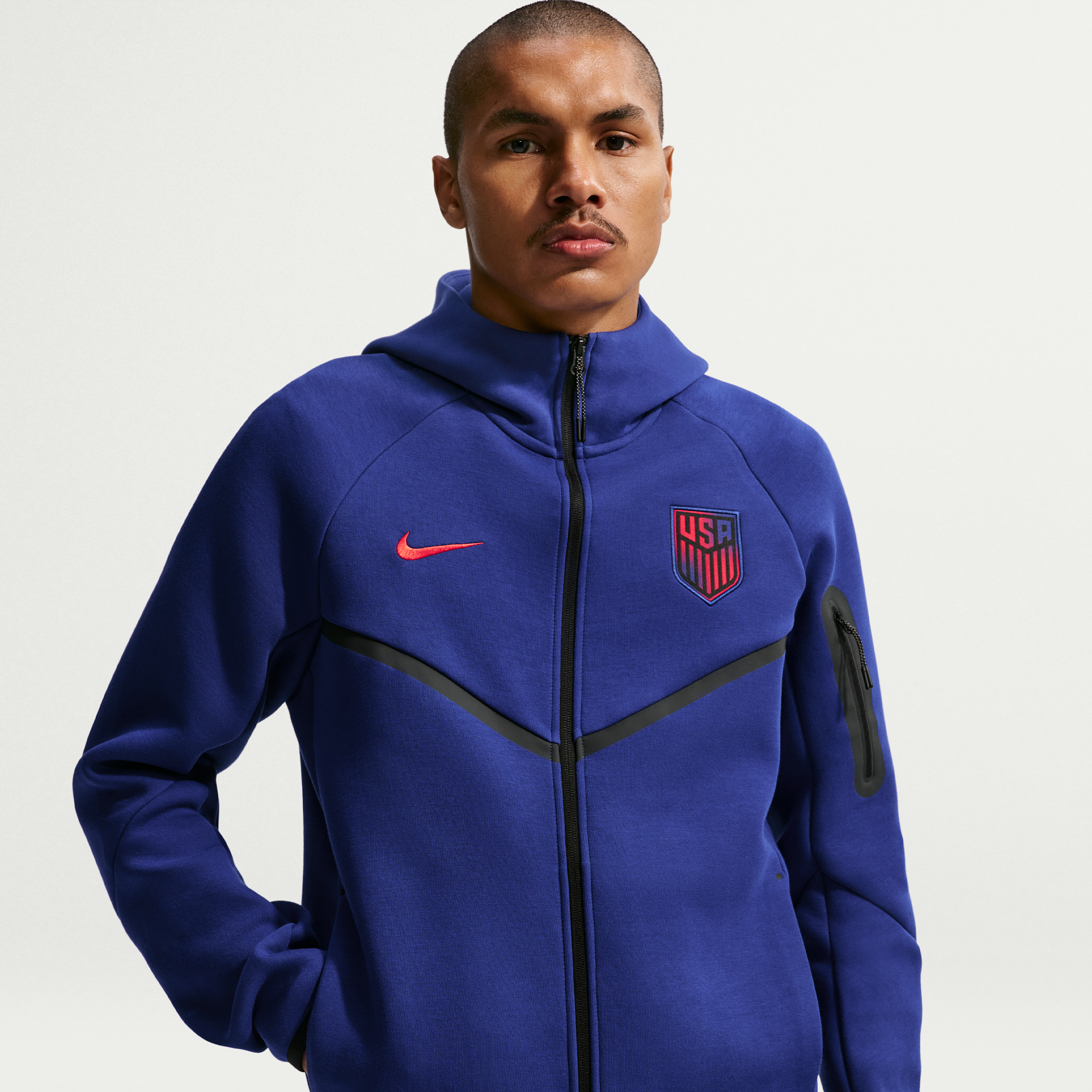 USMNT Tech Fleece Windrunner Nike Men's Soccer Full-Zip Hoodie in Blue | IB5953-455
