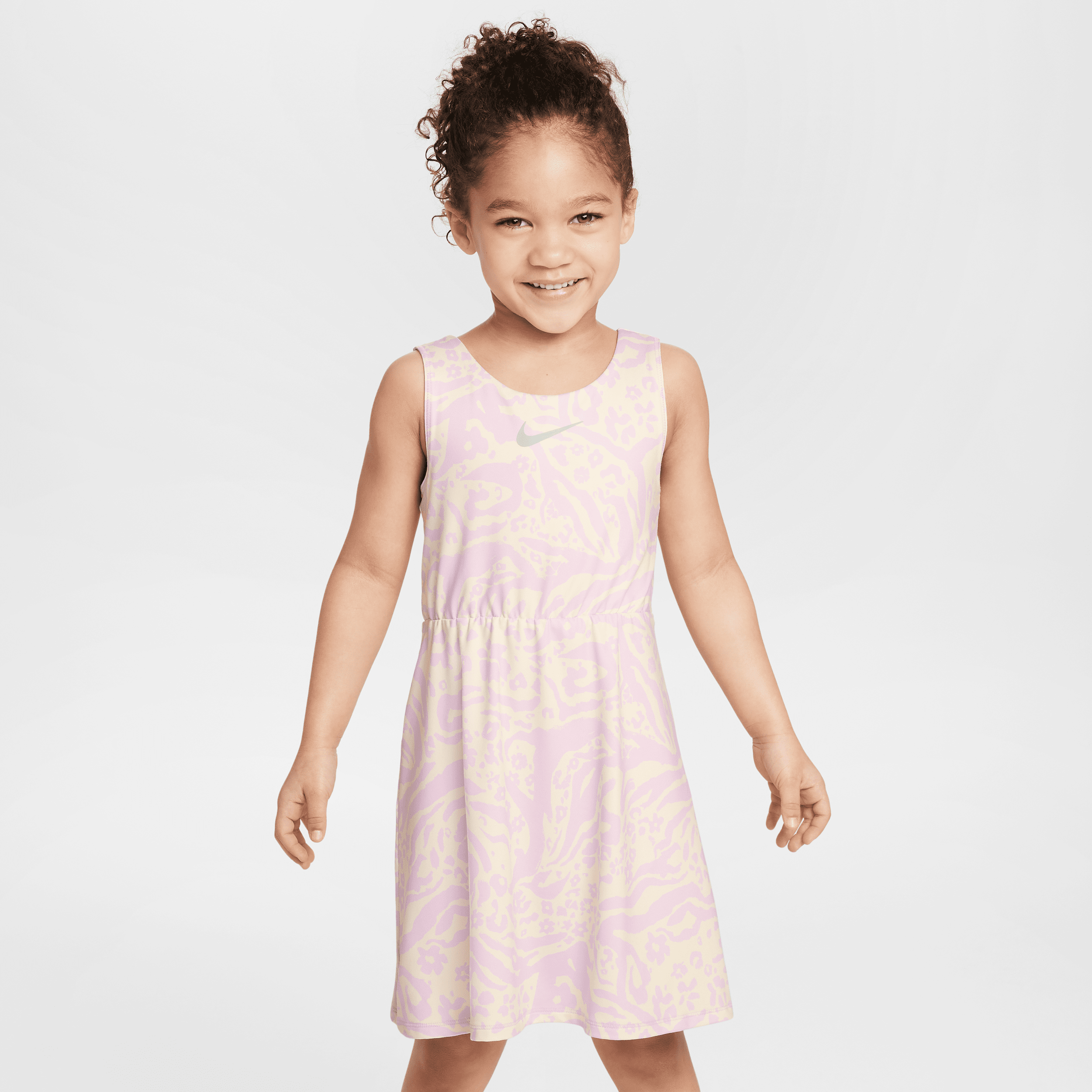 Nike Dri-fit Little Kids' Wild Flower Fashion Dress In White