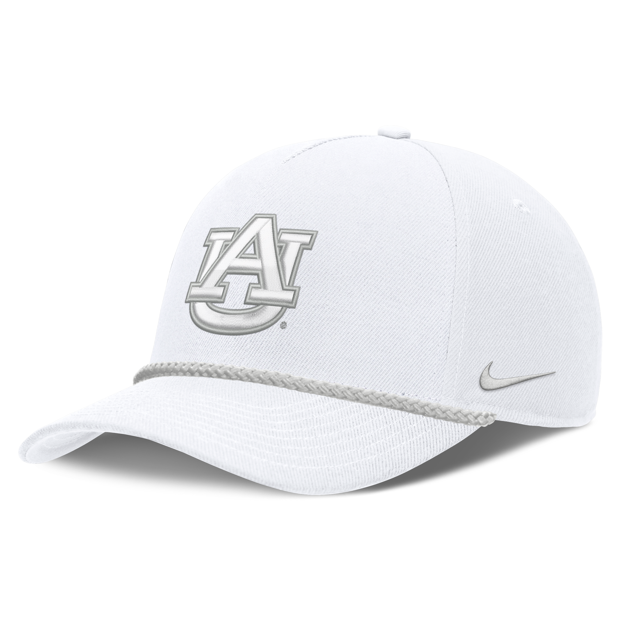 Auburn Sideline Rope Rise Nike Unisex College Adjustable Hat in White | NC9610AAUN-ZL0