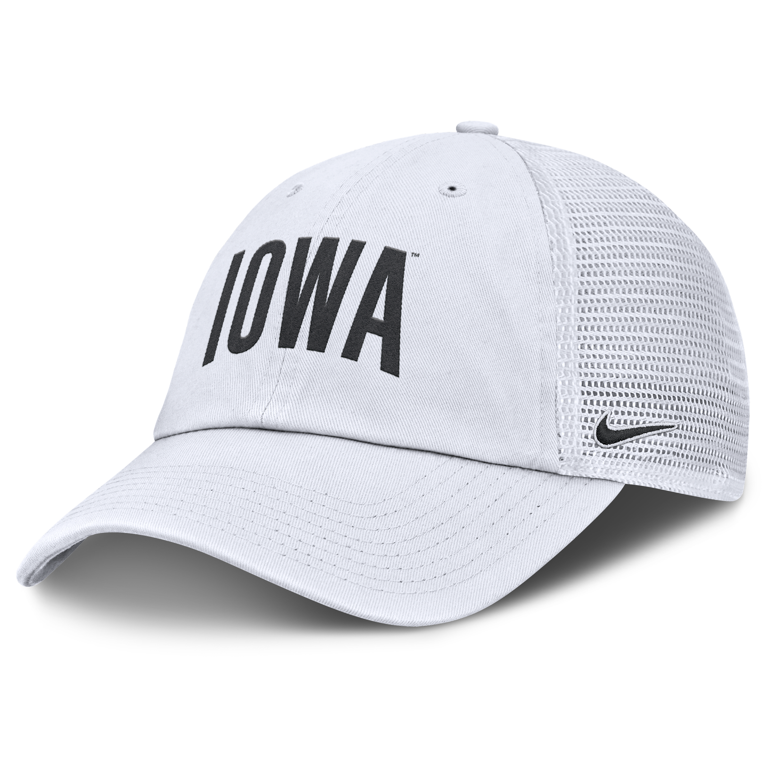 Iowa Primetime Campus Club Nike Men's College Trucker Adjustable Hat in White | NC3311QRIA-H98