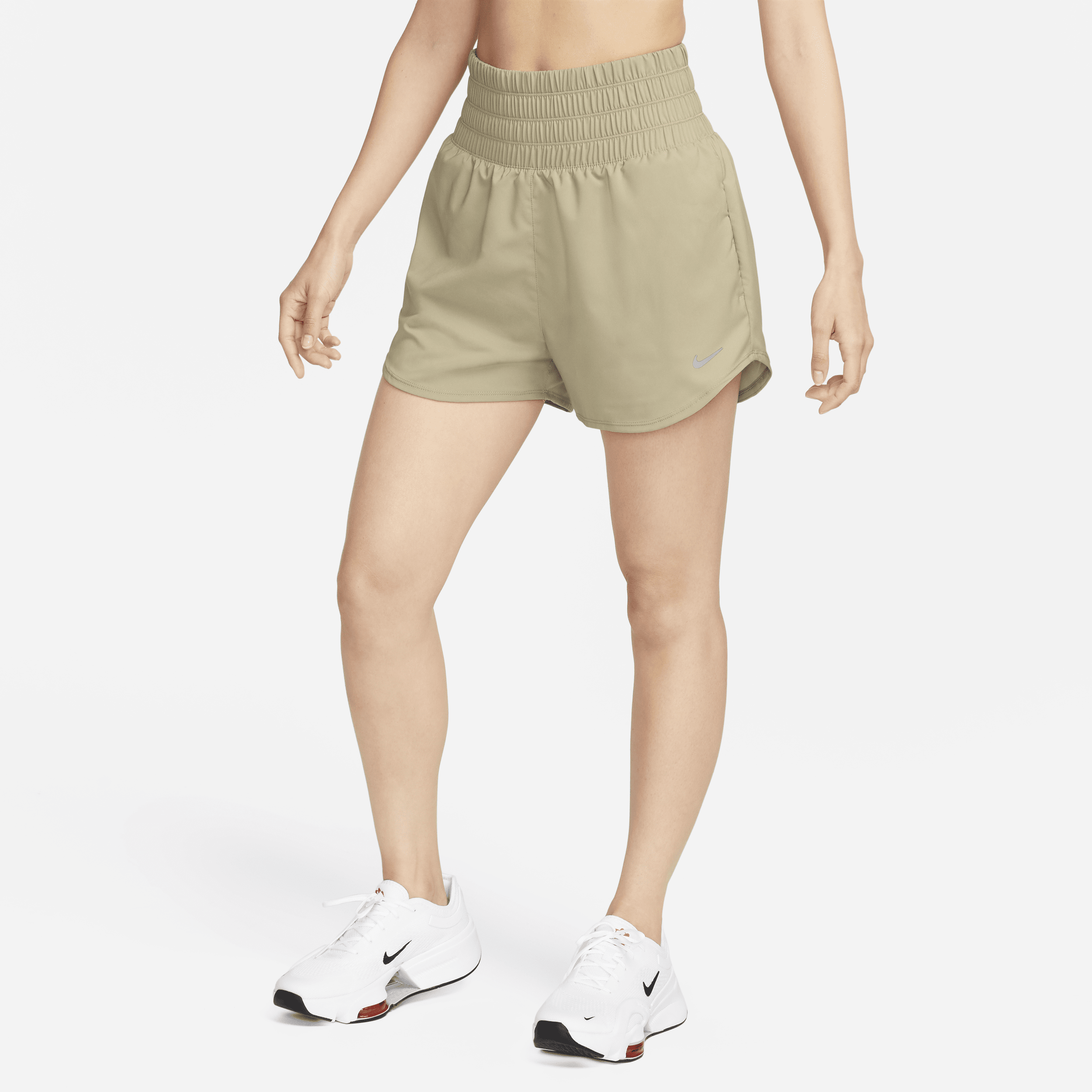 Shop Nike Women's One Dri-fit Ultra High-waisted 3" Brief-lined Shorts In Brown
