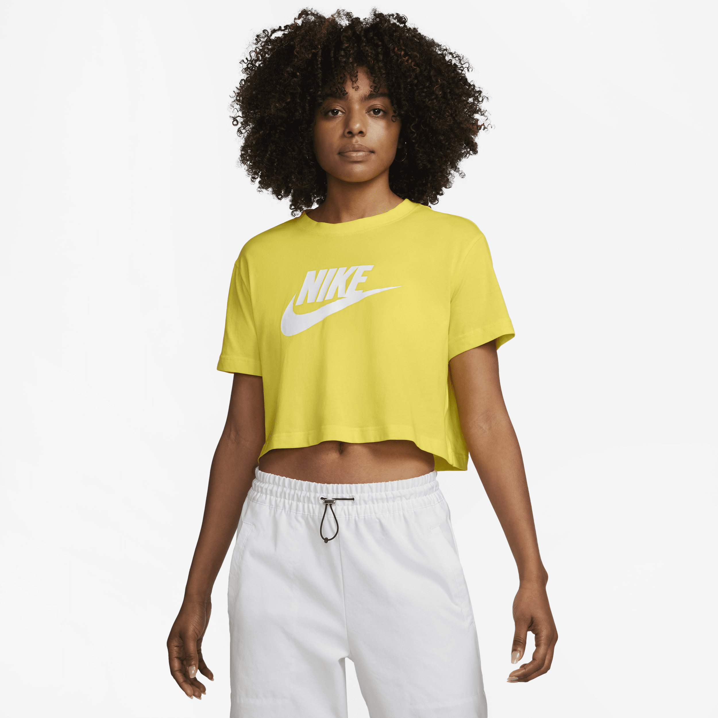 Nike Women's  Sportswear Essential Cropped Logo T-shirt In Yellow
