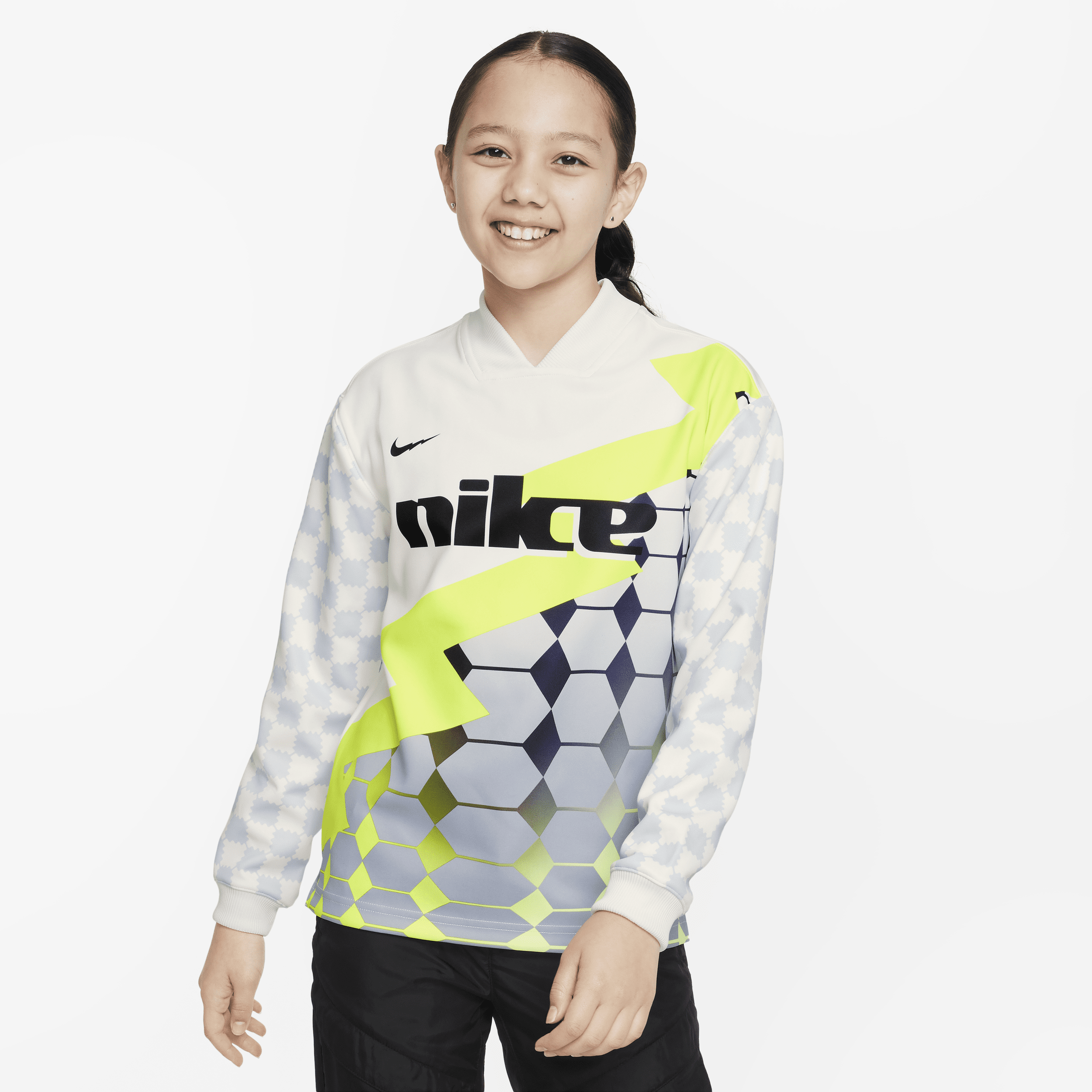 Nike Dri-fit Big Kids' Soccer Jersey In White