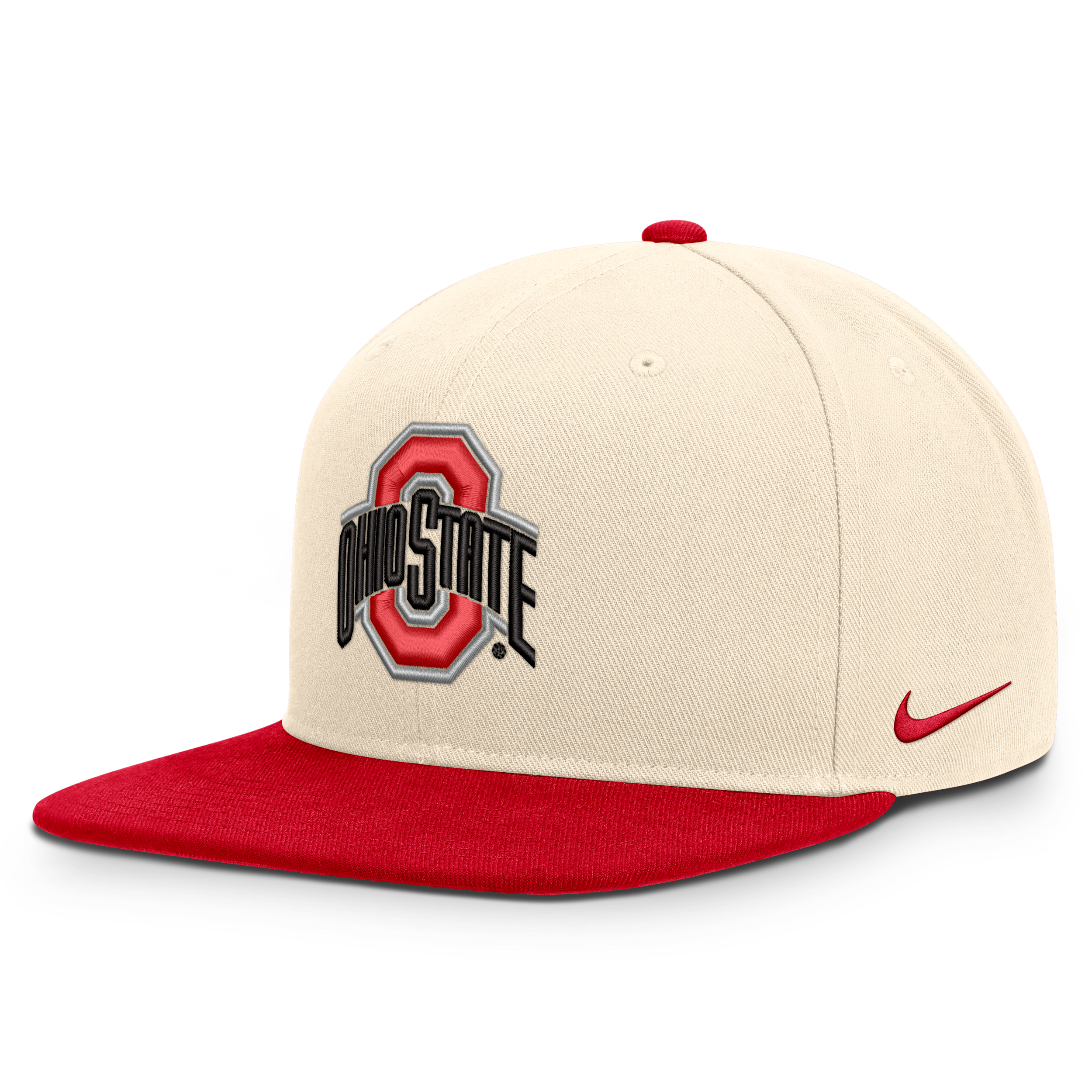 Nike Men's and Women's Natural/Scarlet Ohio State Buckeyes Campus Prep Snapback Hat - Natural, Scarlet