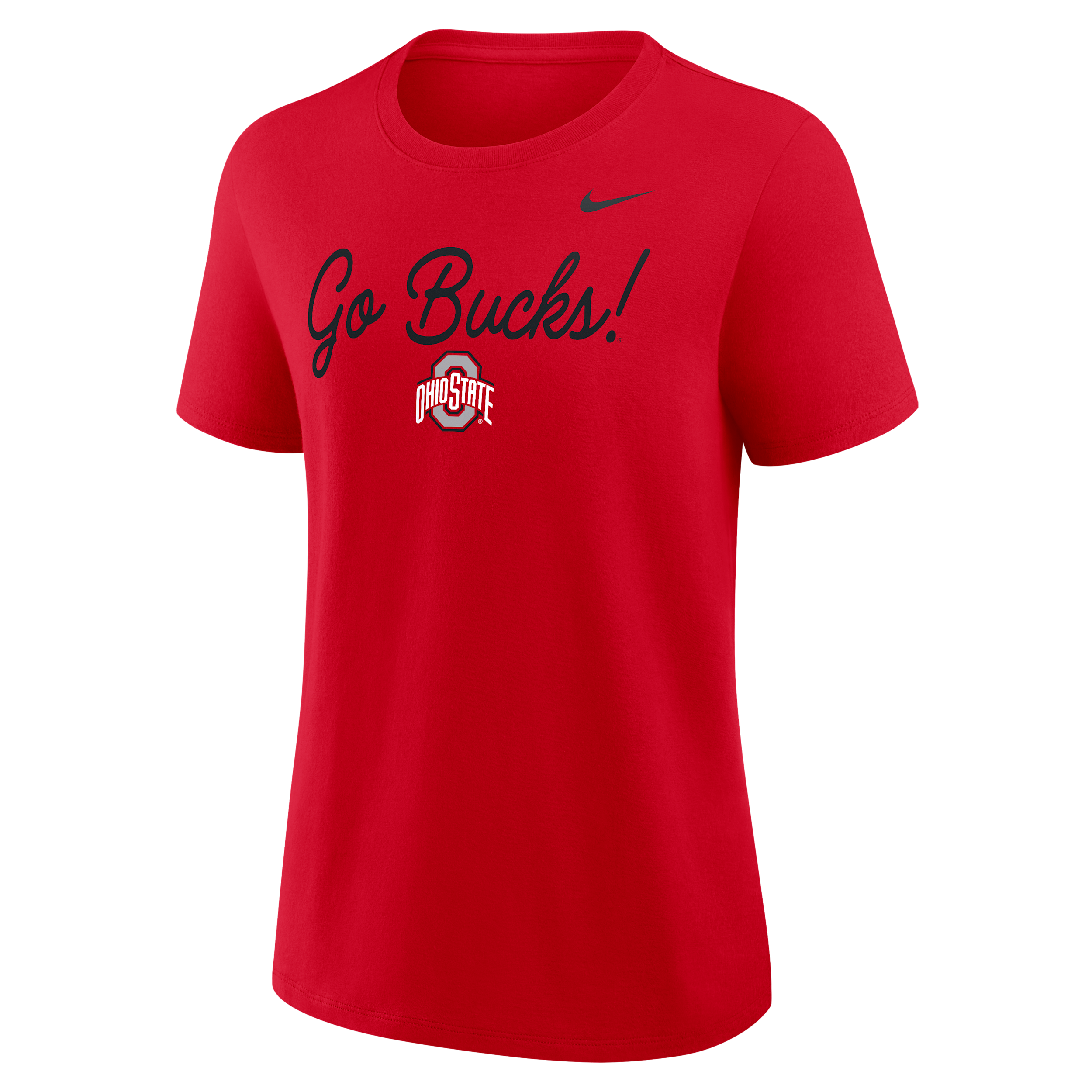 Ohio State Script Mantra Logo Nike Women's College T-Shirt in Red | 01K965NOH-VVT