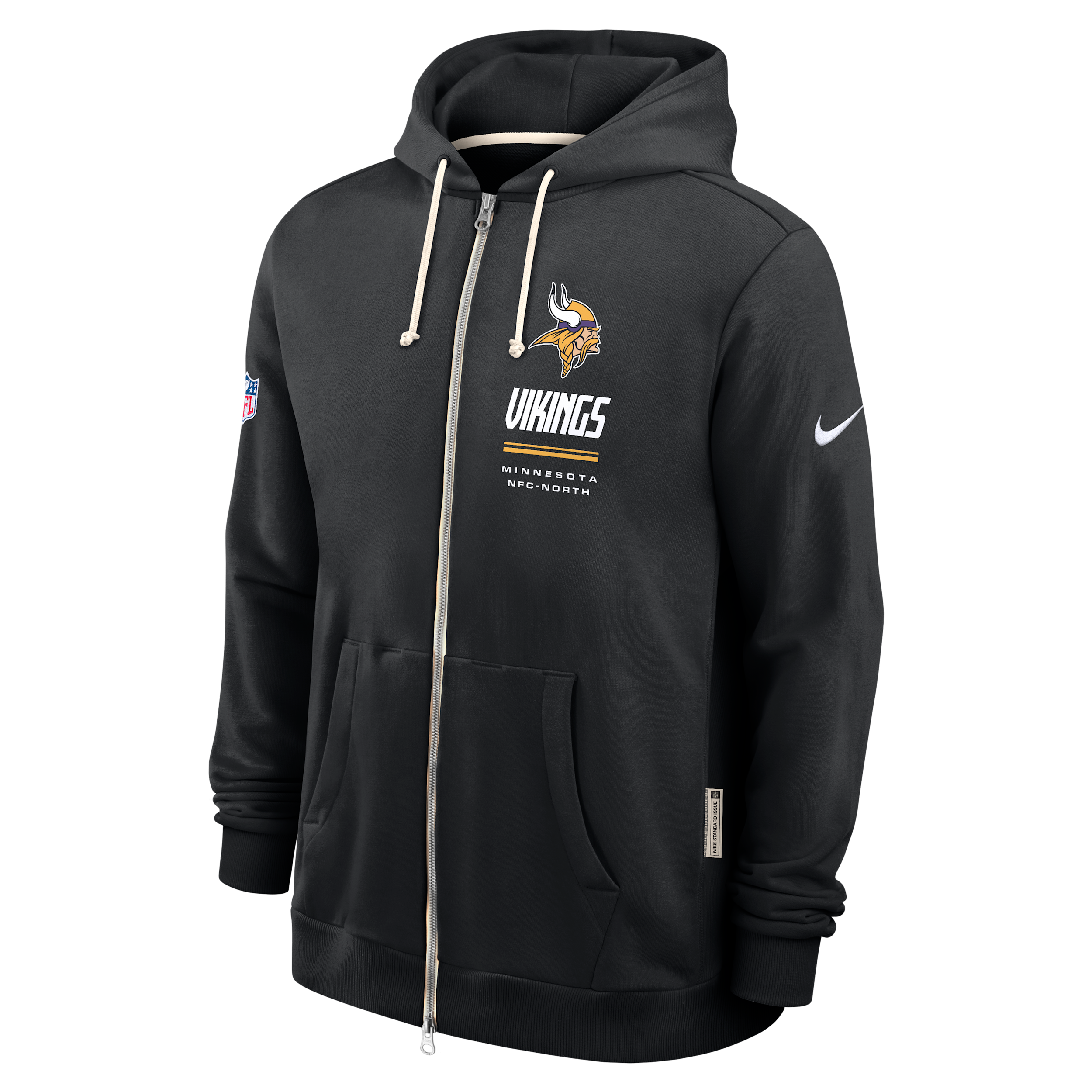 Minnesota Vikings Sideline Standard Issue Nike Men's Dri-FIT NFL Full-Zip Hoodie in Black | 03AV00A9M-JK9