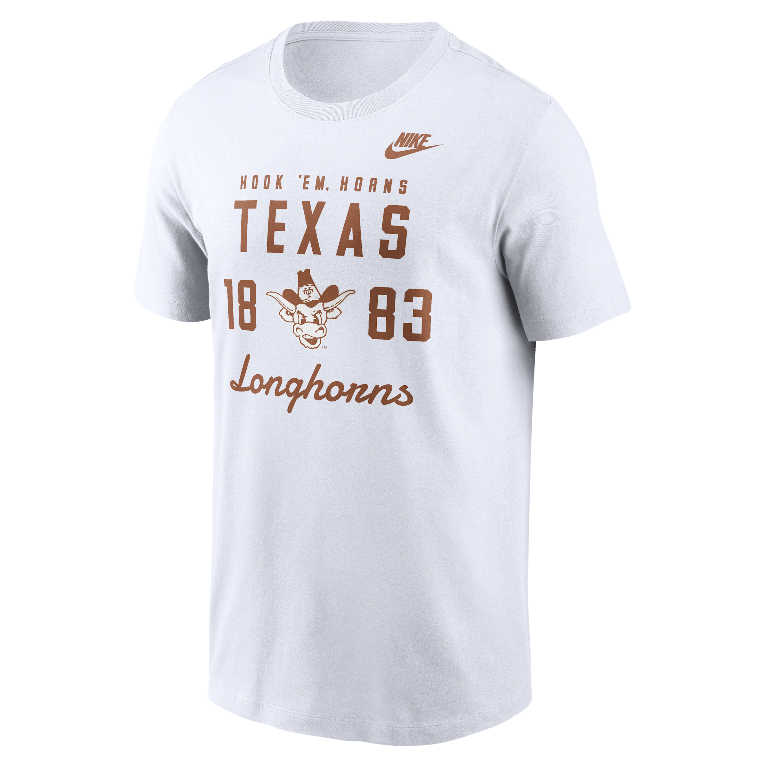 Texas Legacy Stacked Est Nike Men's College T-Shirt in White | N19910ATXV-AZ2