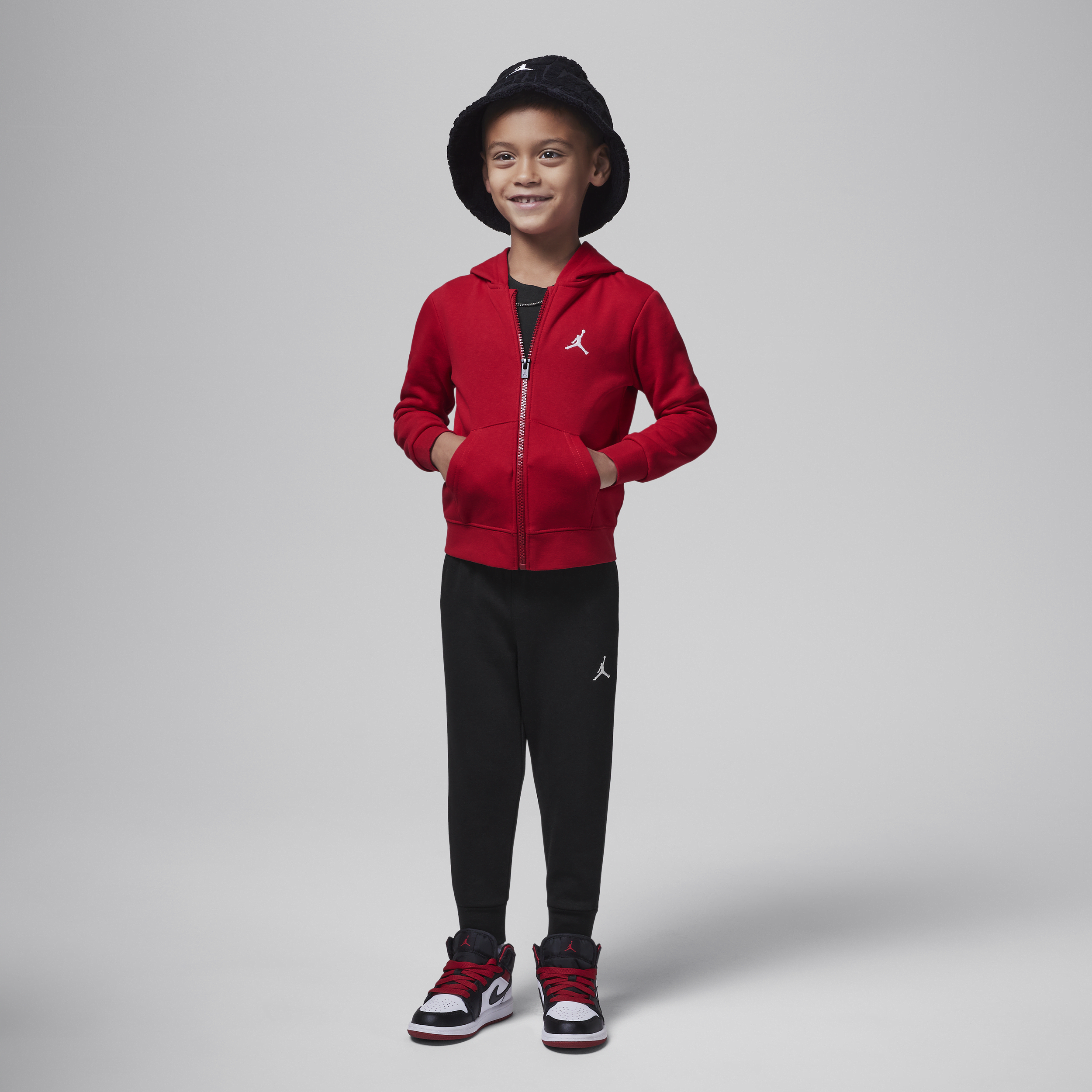 Jordan Brooklyn Fleece Toddler 2-piece Full-zip Hoodie Set In Black