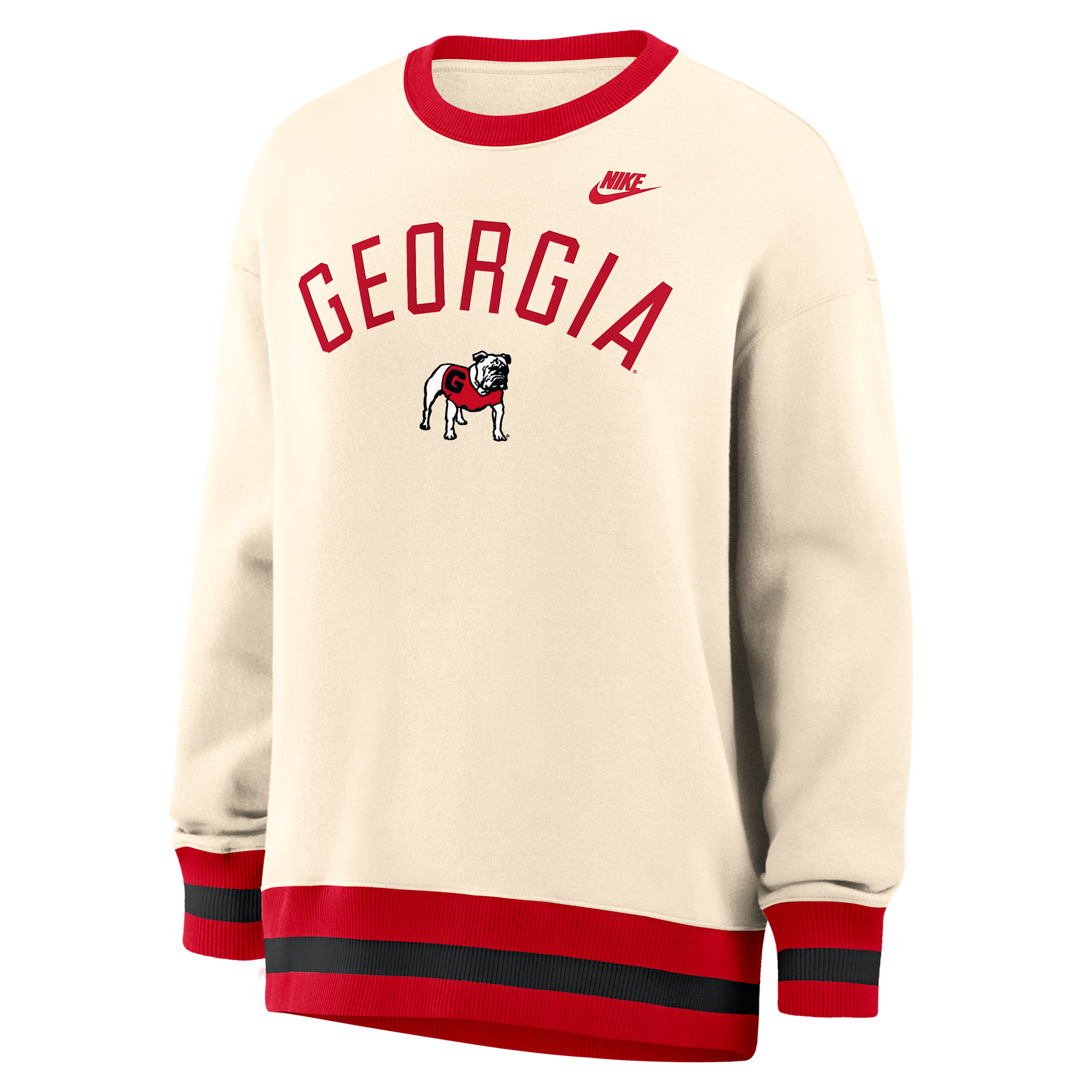 Nike Women's Natural Georgia Bulldogs Oversized Legacy Arch Phoenix Sweatshirt - Natural