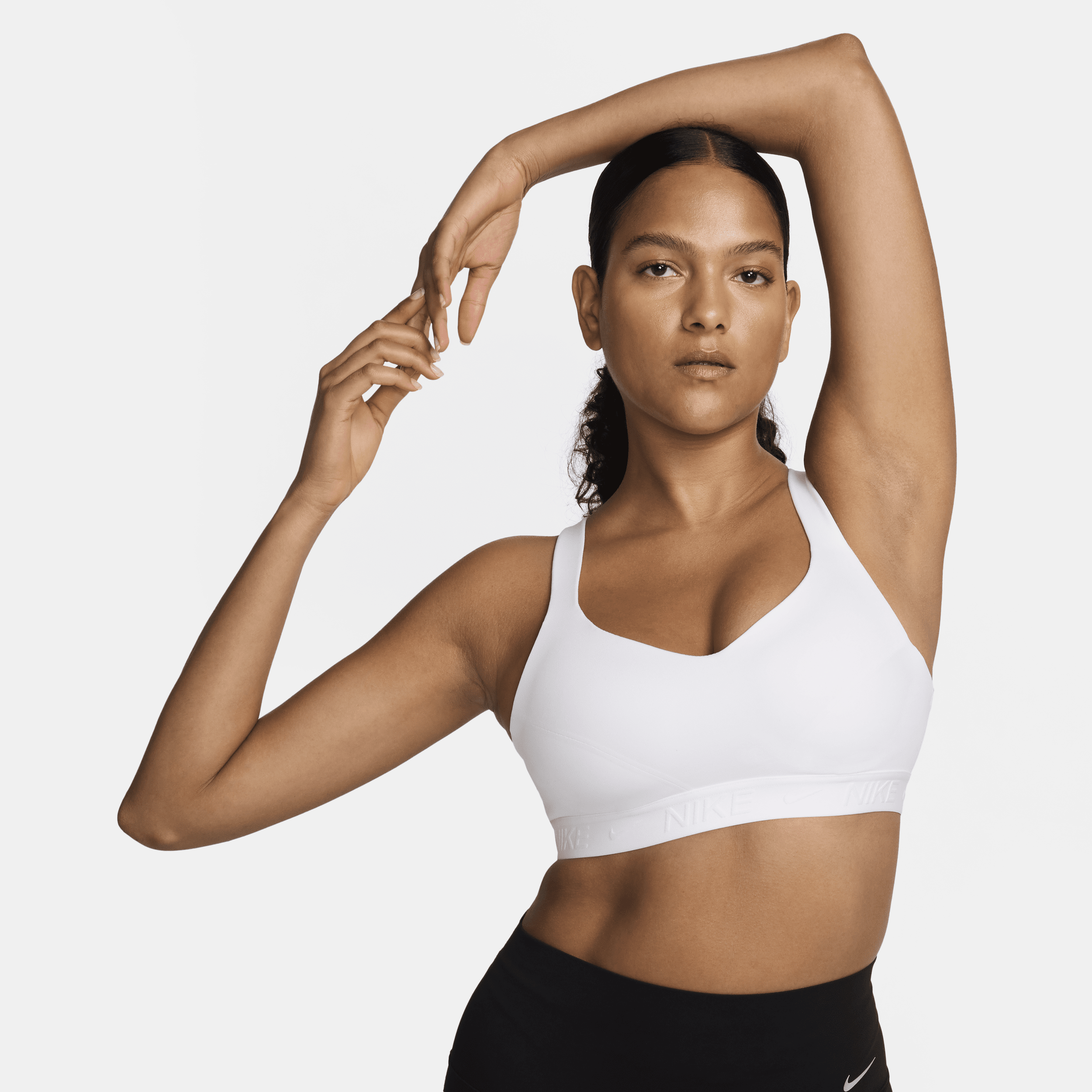 Shop Nike Women's Indy High Support Padded Adjustable Sports Bra In White