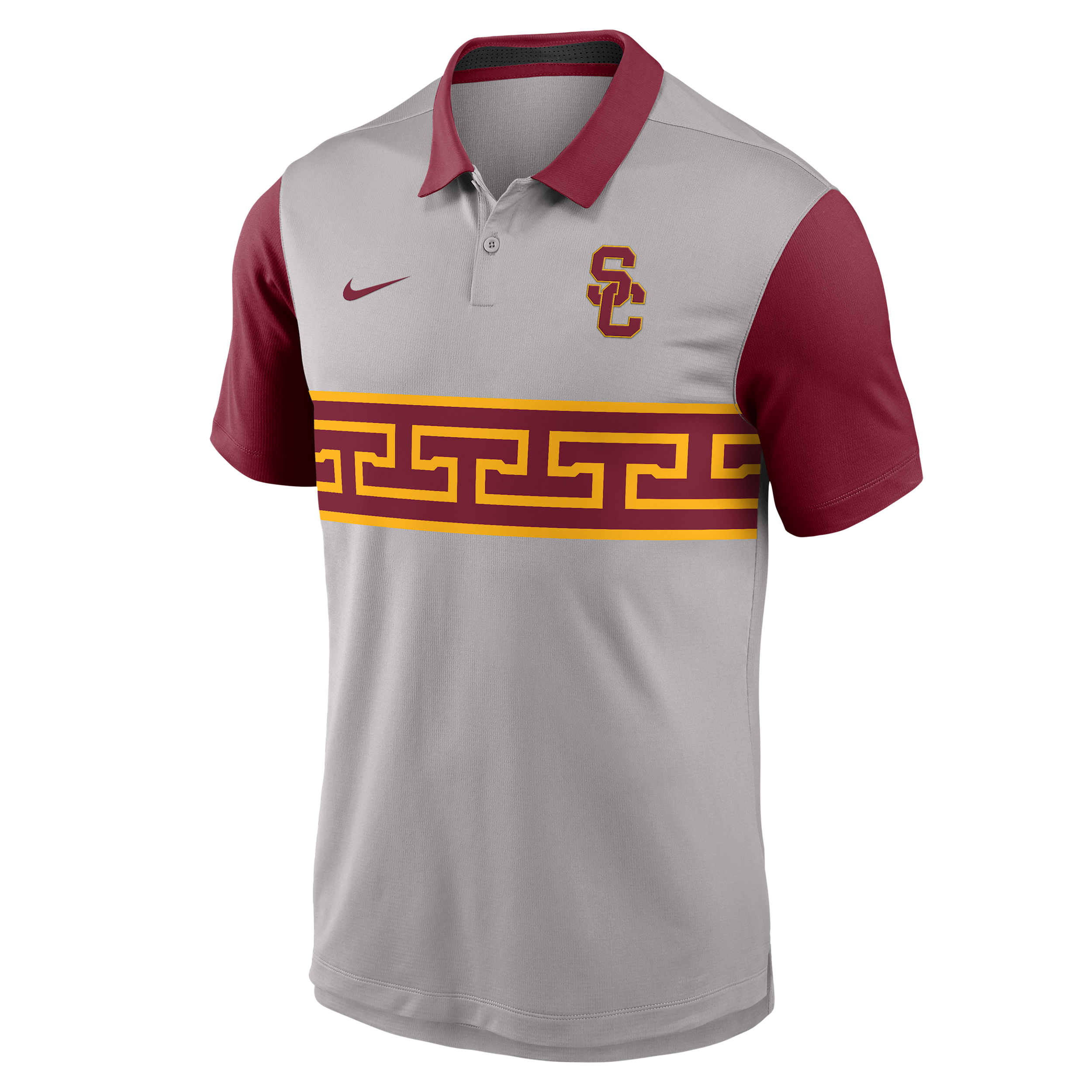 Nike Men's Gray/Cardinal Usc Trojans Vapor Performance Polo Shirt - Gray, Cardinal