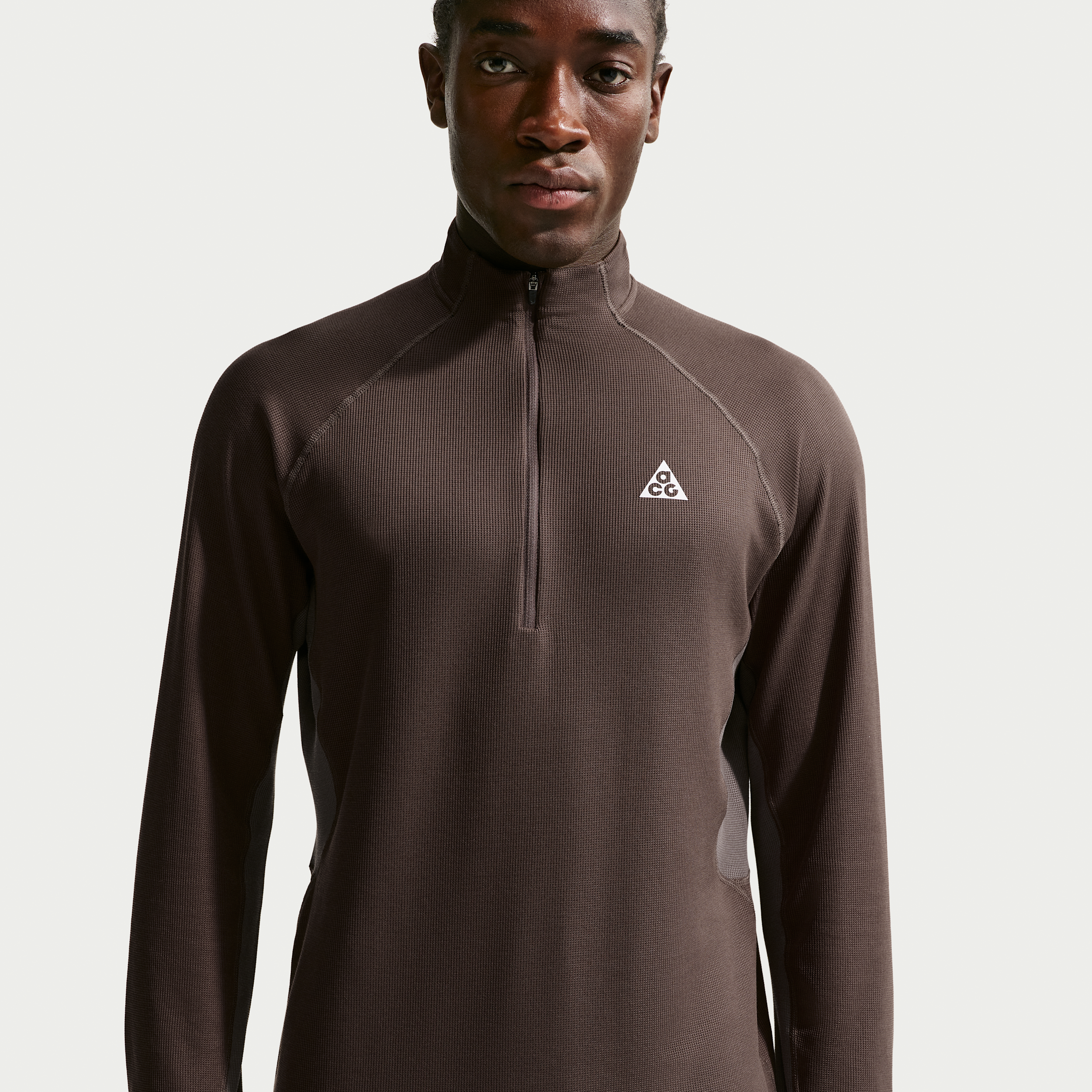 Men's Nike ACG Dri-FIT Mid-Layer 1/4-Zip Trail Running Top in Brown | IO9669-004