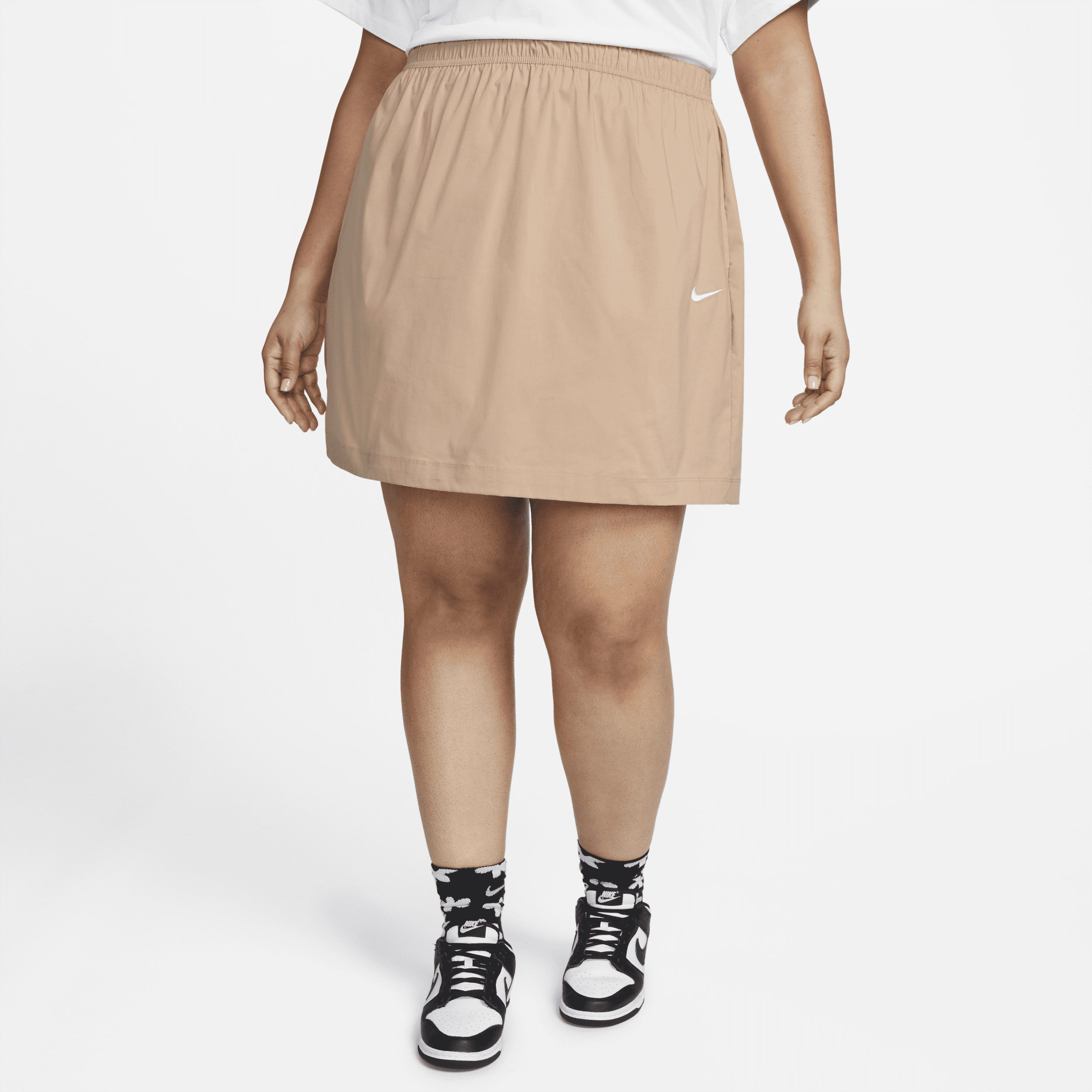 Nike Women's  Sportswear Essential High-waisted Woven Miniskirt (plus Size) In Brown