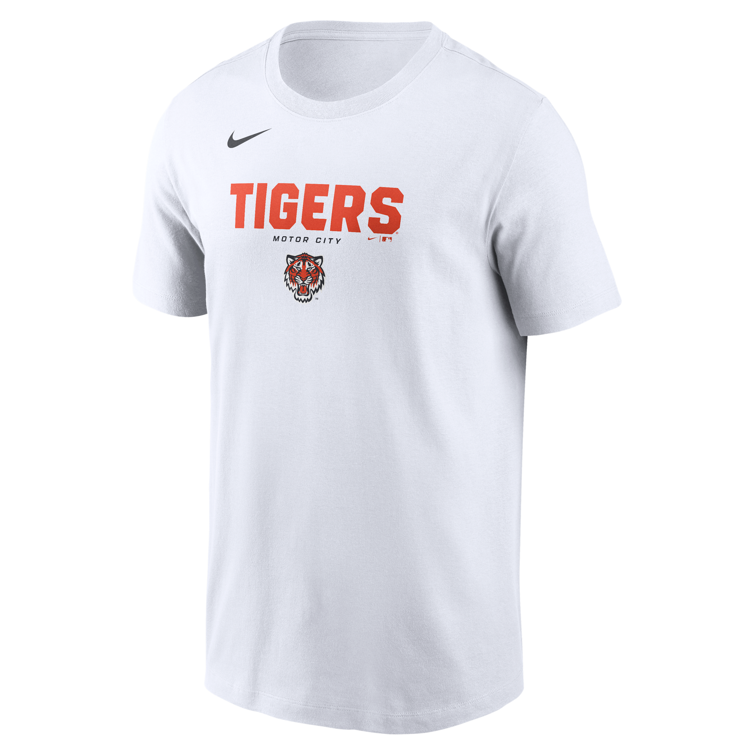 Detroit Tigers Bold Team Name Nike Men's MLB T-Shirt in White | N19910ADG-D31