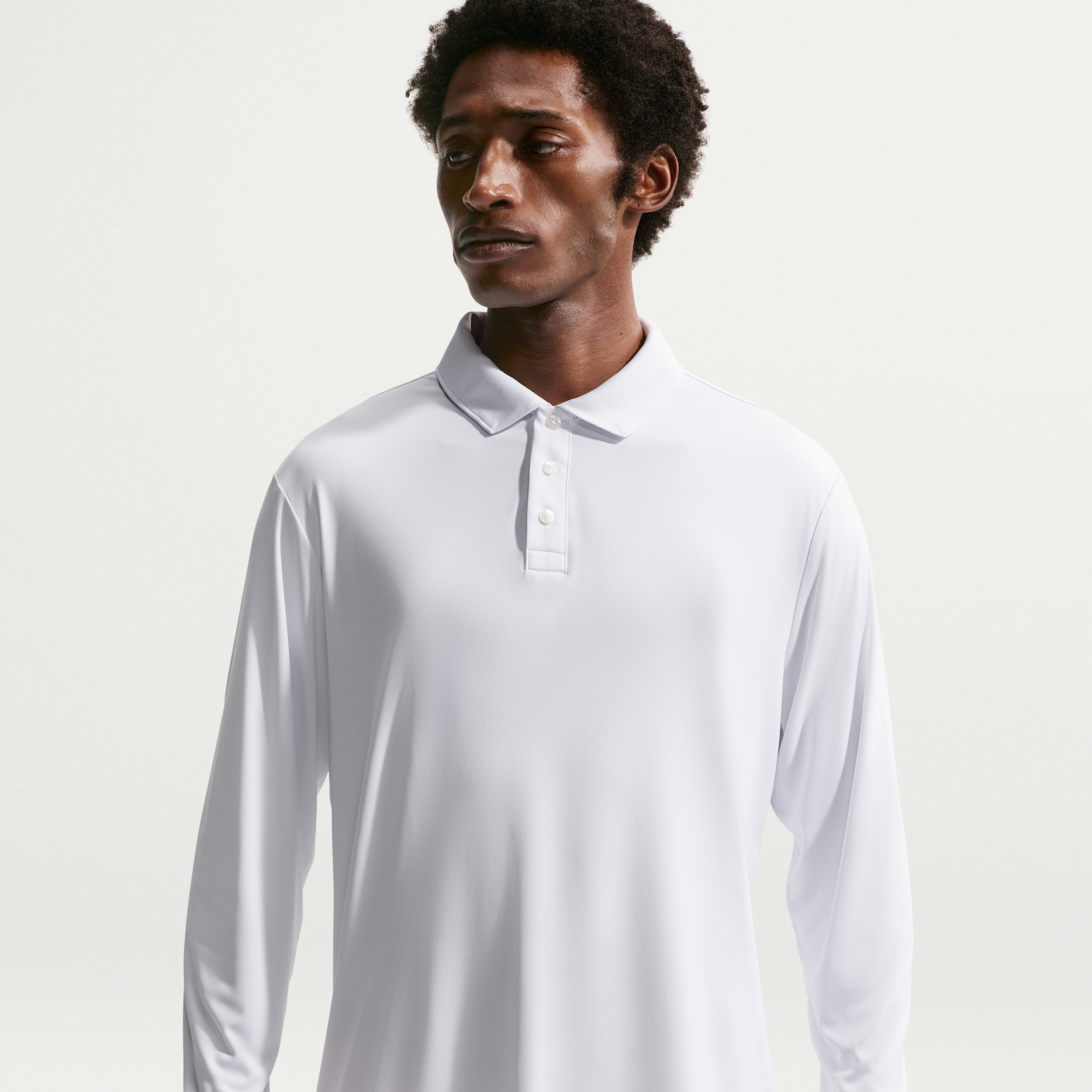 Nike Men's Par Dri-FIT Long-Sleeve Logo Golf Polo in White | IQ7062-100