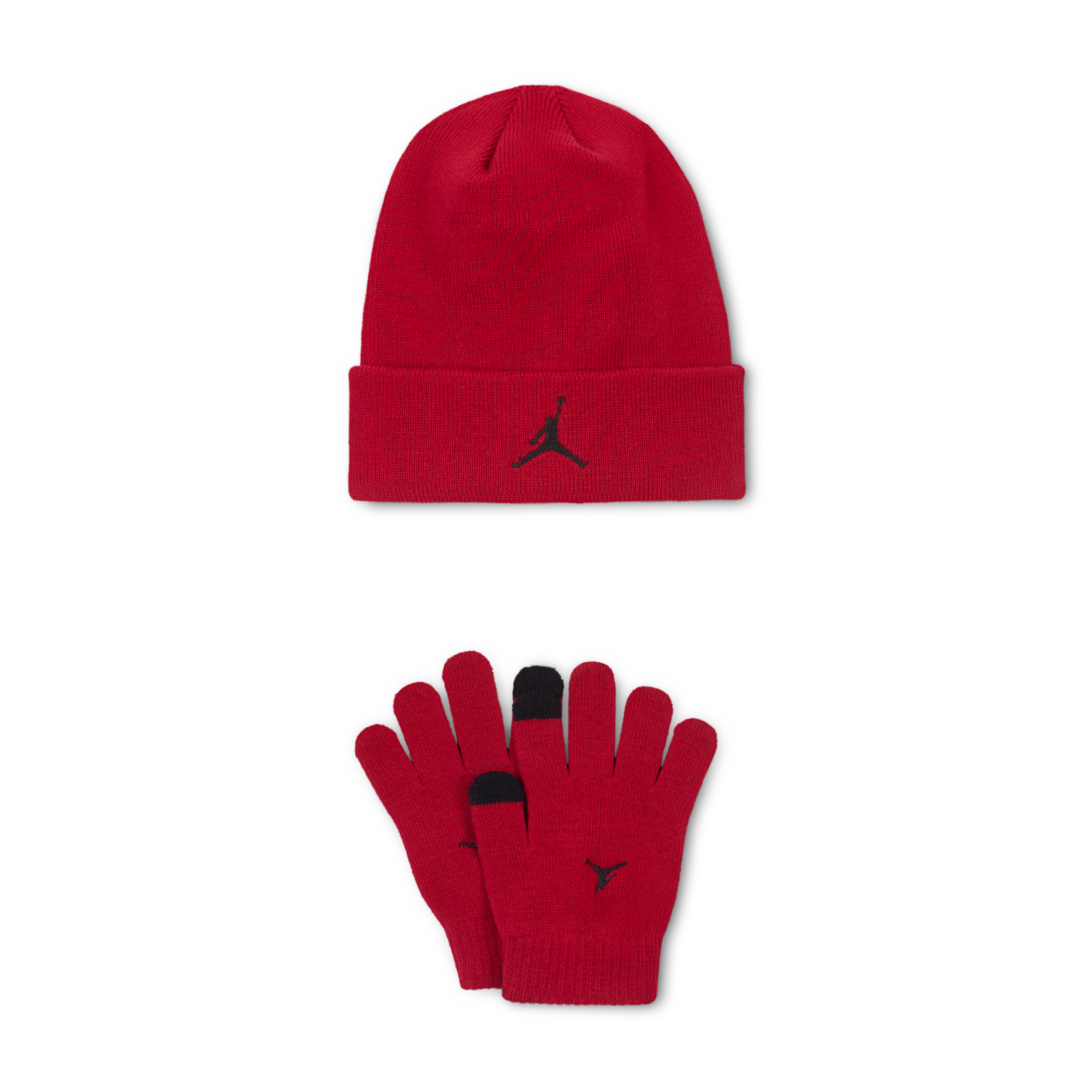 Jordan Essentials Big Kids' 2-Piece Beanie Set in Red | 9A0836-R78