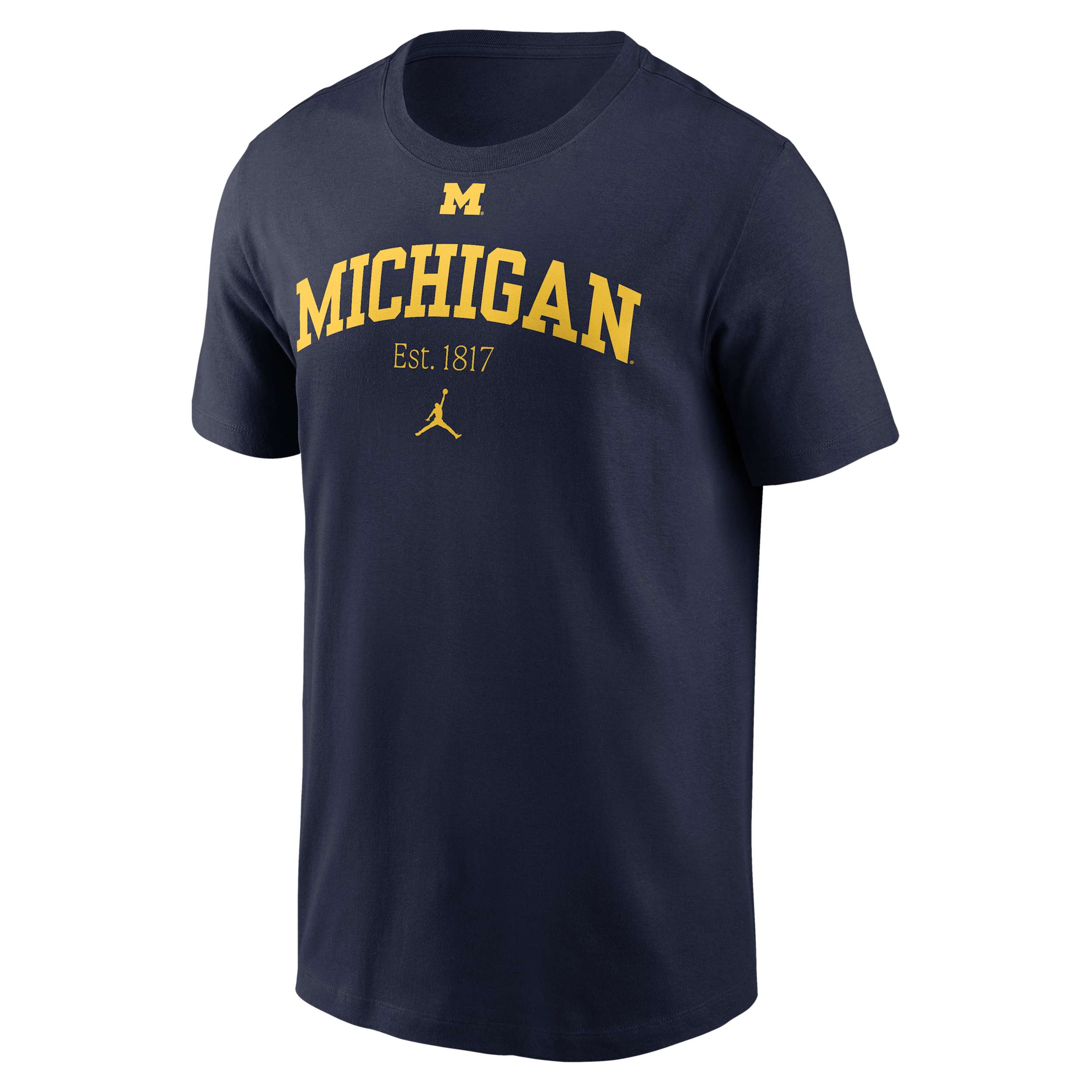 Men's Michigan Academic Arch Jordan Brand College T-Shirt in Blue | N19941SMWN-LDR
