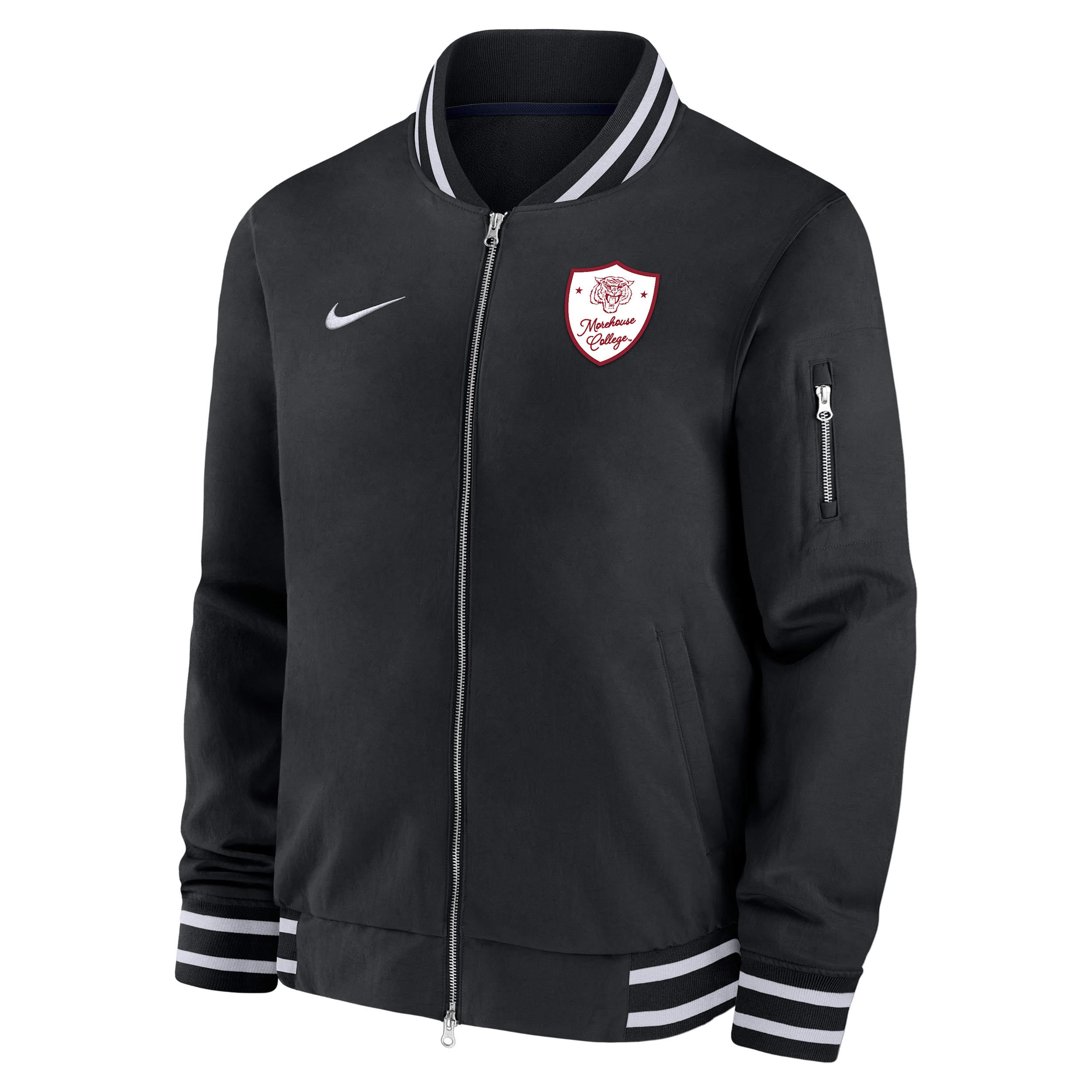 Nike Men's College (Morehouse College) Bomber Jacket in Black | M62424MORE25-BLK