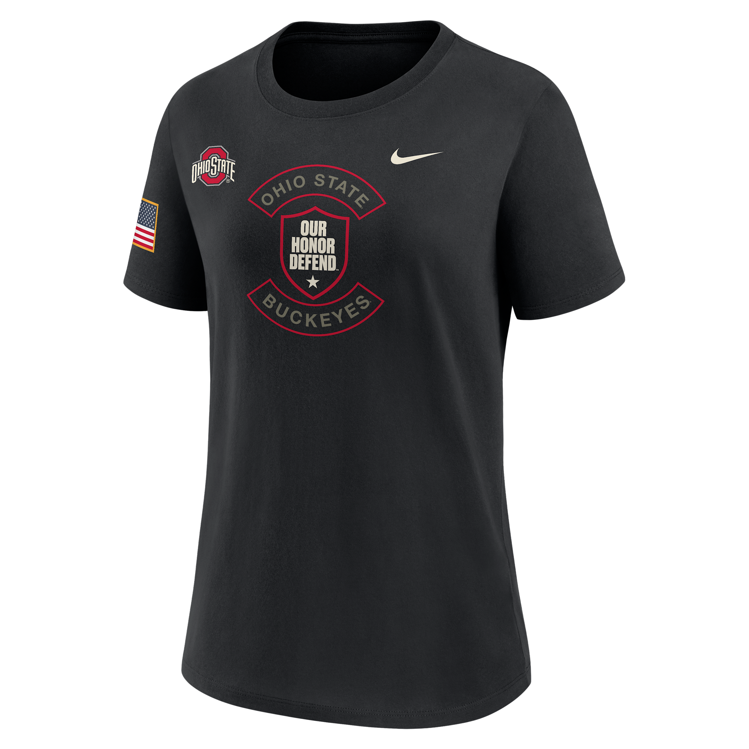 Nike Ohio State Military Appreciation Women's Dri-fit College T-shirt In Black