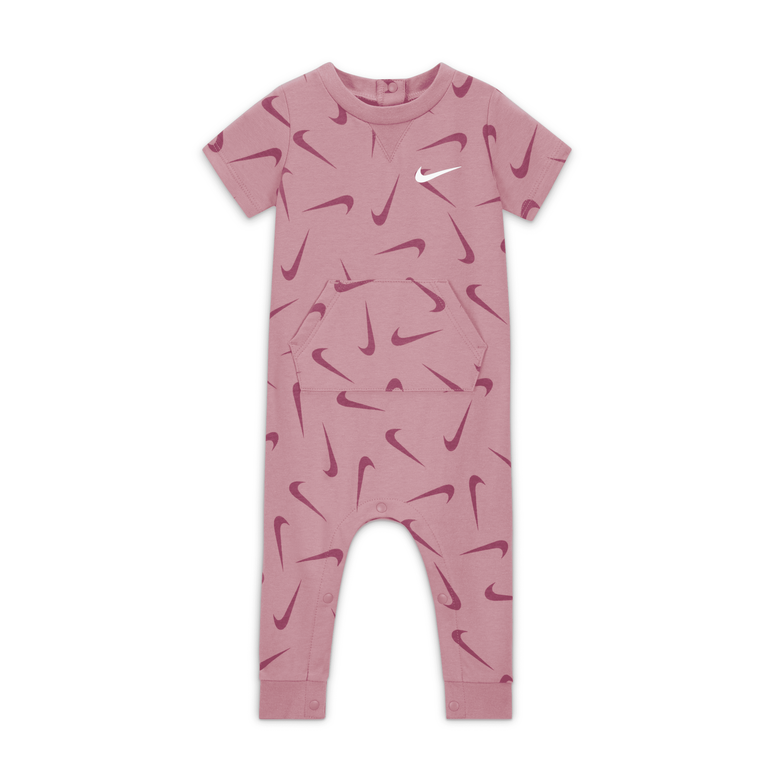 Shop Nike Baby (3-6m) Printed Short Sleeve Coverall In Pink
