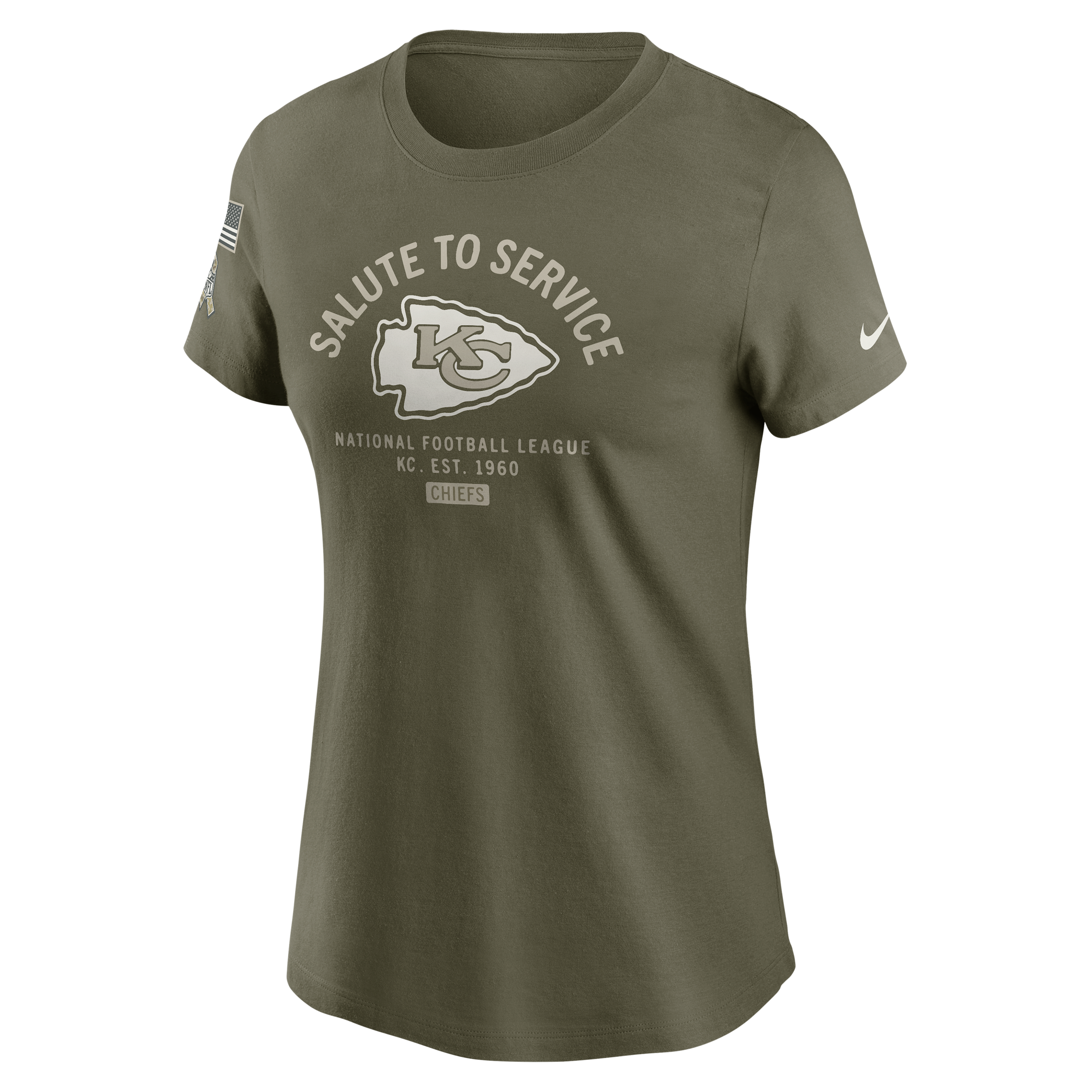 Nike Kansas City Chiefs Salute To Service Sideline  Women's Nfl T-shirt In Green