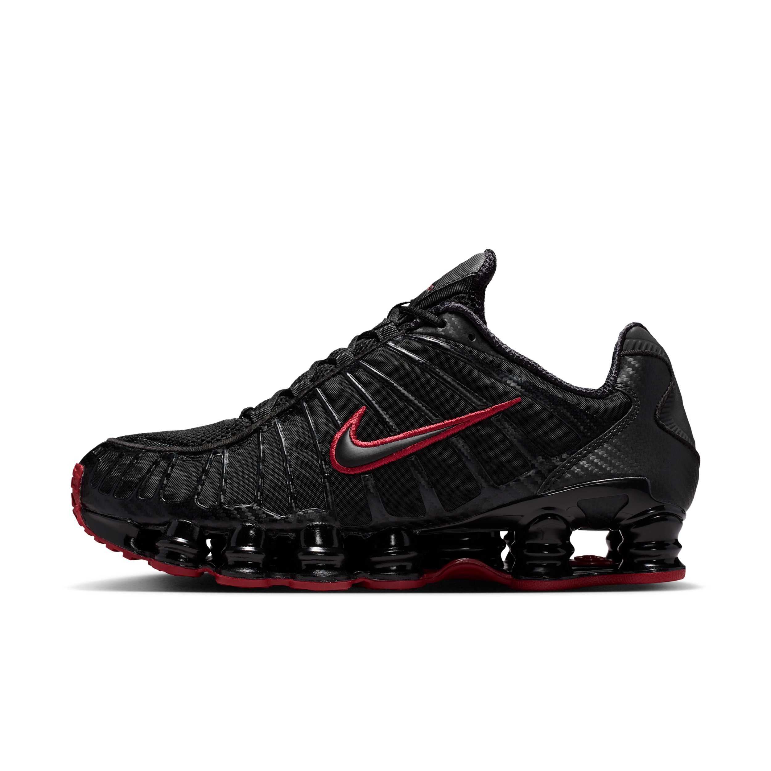 Nike Men's Shox TL Casual Shoes in Black/Tough Red/Black Size: 11.0