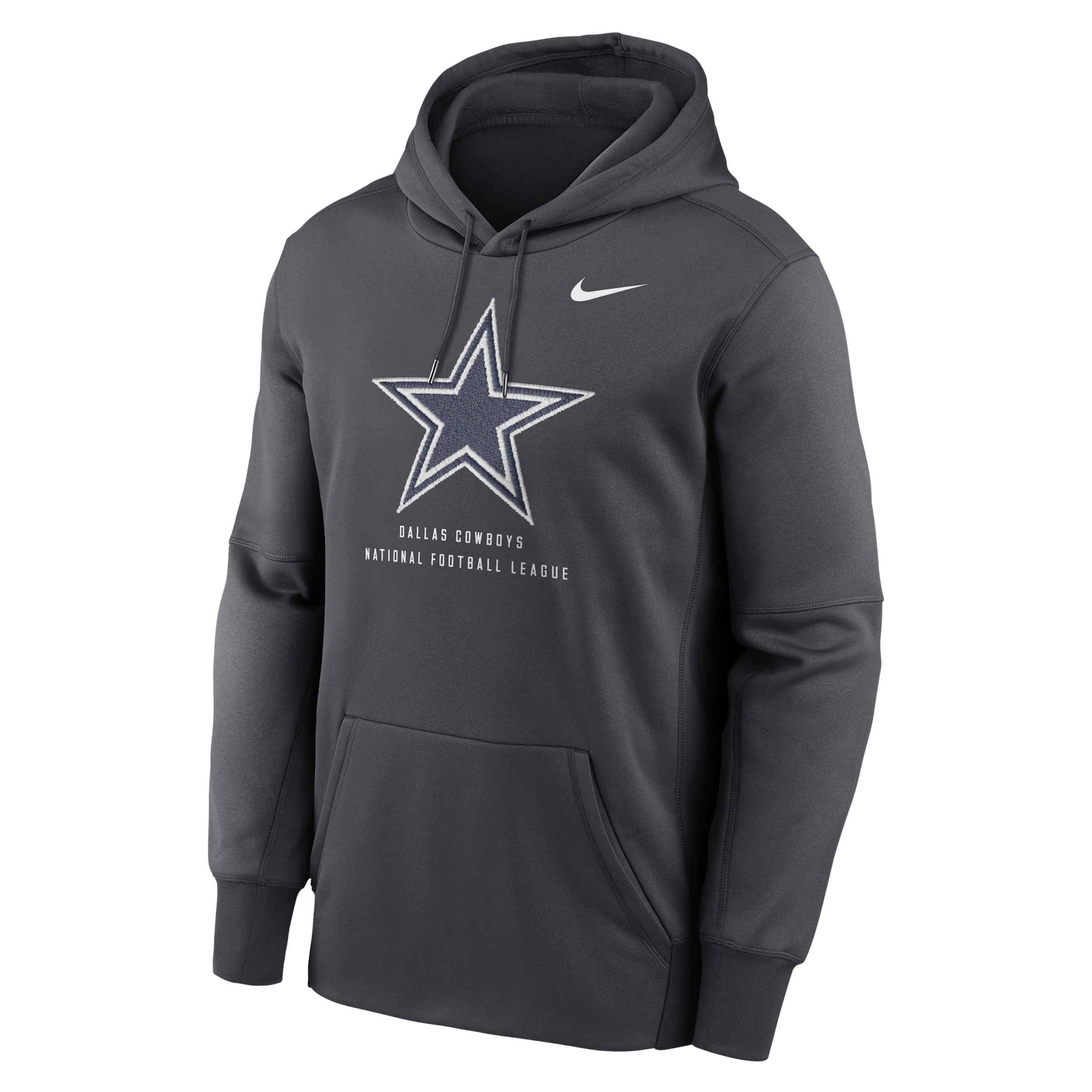 Men's Dallas Cowboys Nike Therma NFL Pullover Hoodie in Grey | NKAQ06F7RD-R7Q
