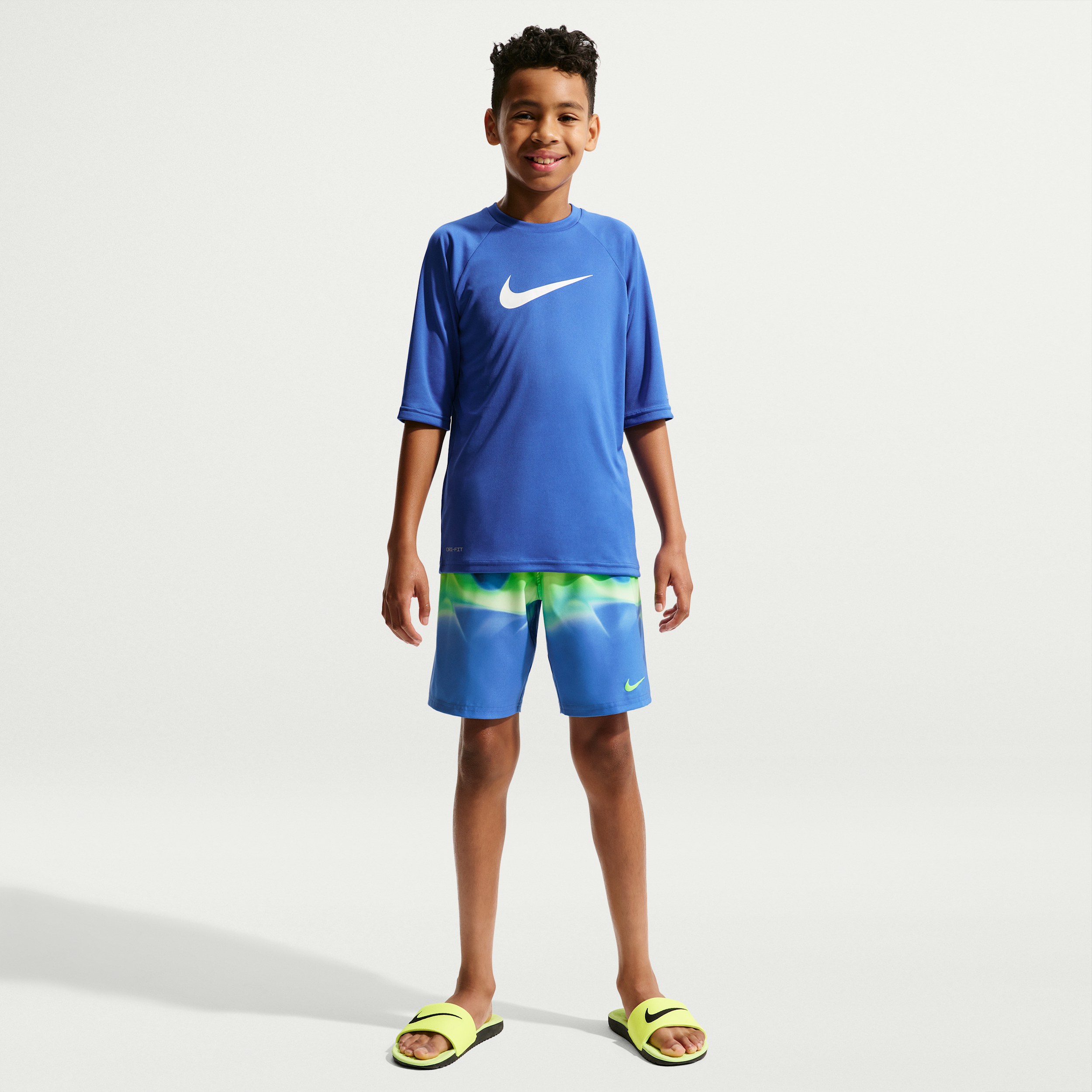 Nike Swim Breaker Big Kids' (Boys') 7" Brief-Lined Volley Short in Blue | NESSG798-434