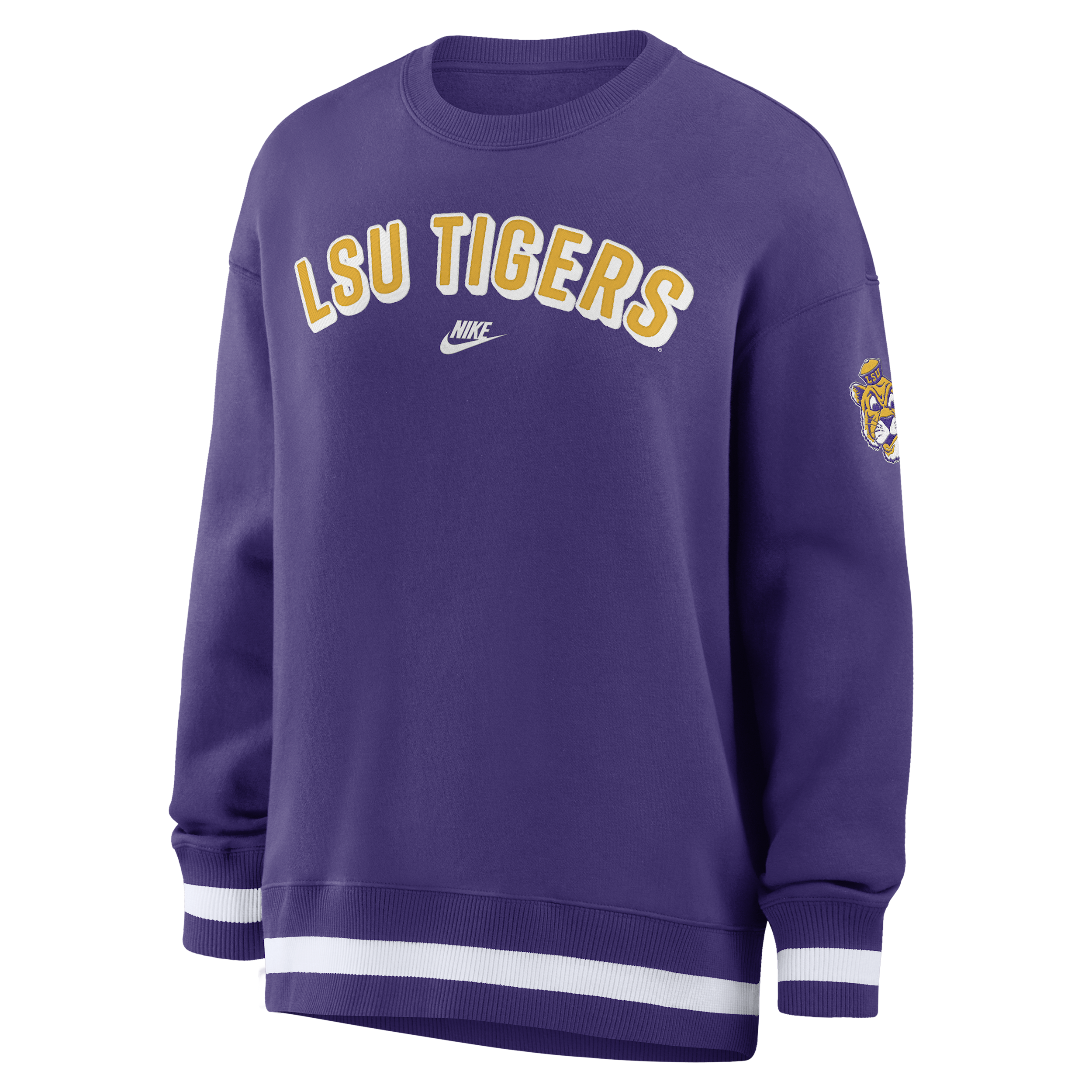 LSU Legacy Phoenix Nike Women's College Oversized Pullover Crew in Purple | 040H086KLOV-CGZ